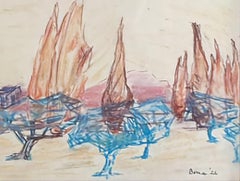 Saint Jean No.5" Zeitgenössisches fauvistisches Pastell.