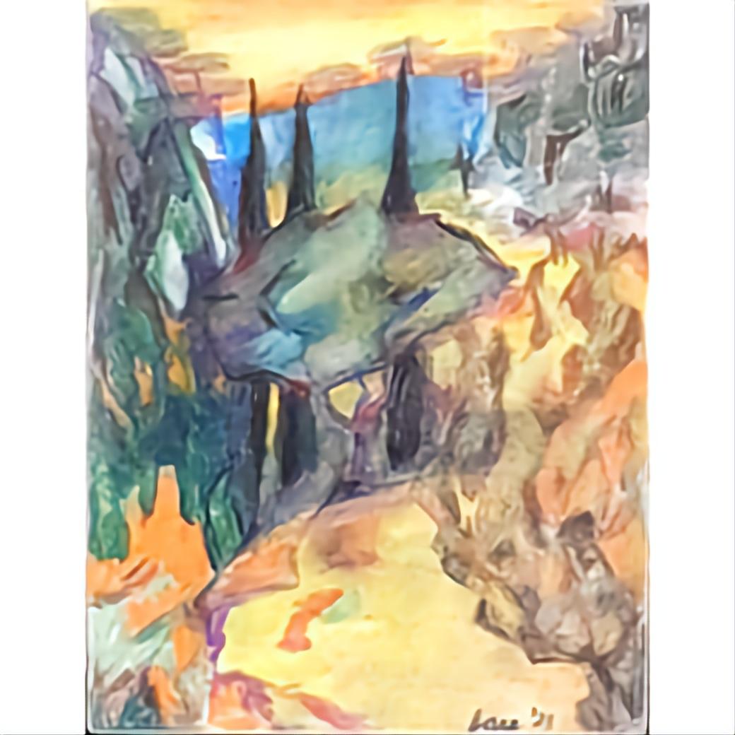 'Cancan a'. Contemporary Fauvist Pastell. Provence. (Beige), Abstract Drawing, von Bernadette van Baarsen 