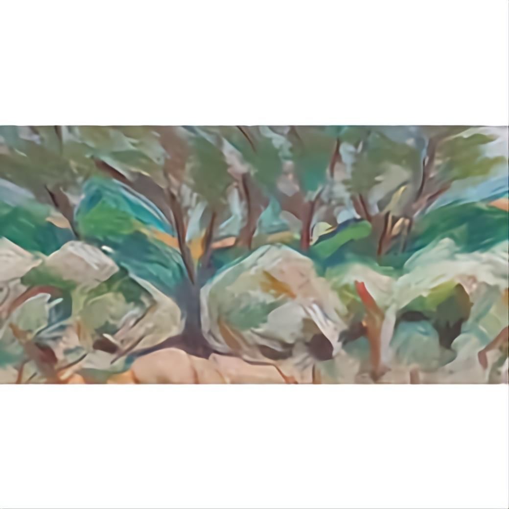 Le Chemin Privé b'. Paesaggio contemporaneo a pastello fauvista. in vendita 3