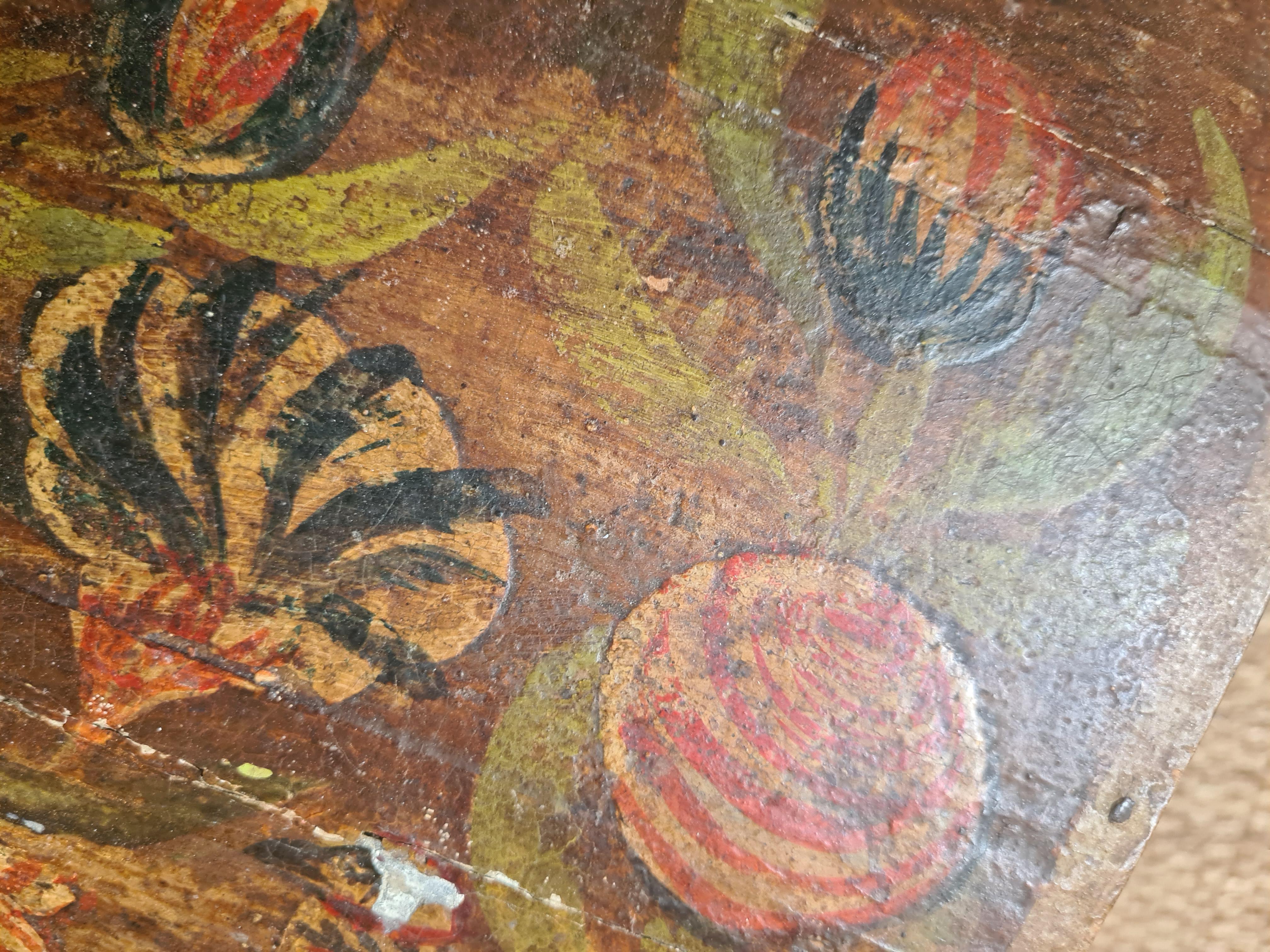 Cofre nupcial de Corinne de Blaru, pintura popular francesa del siglo XIX en venta 10