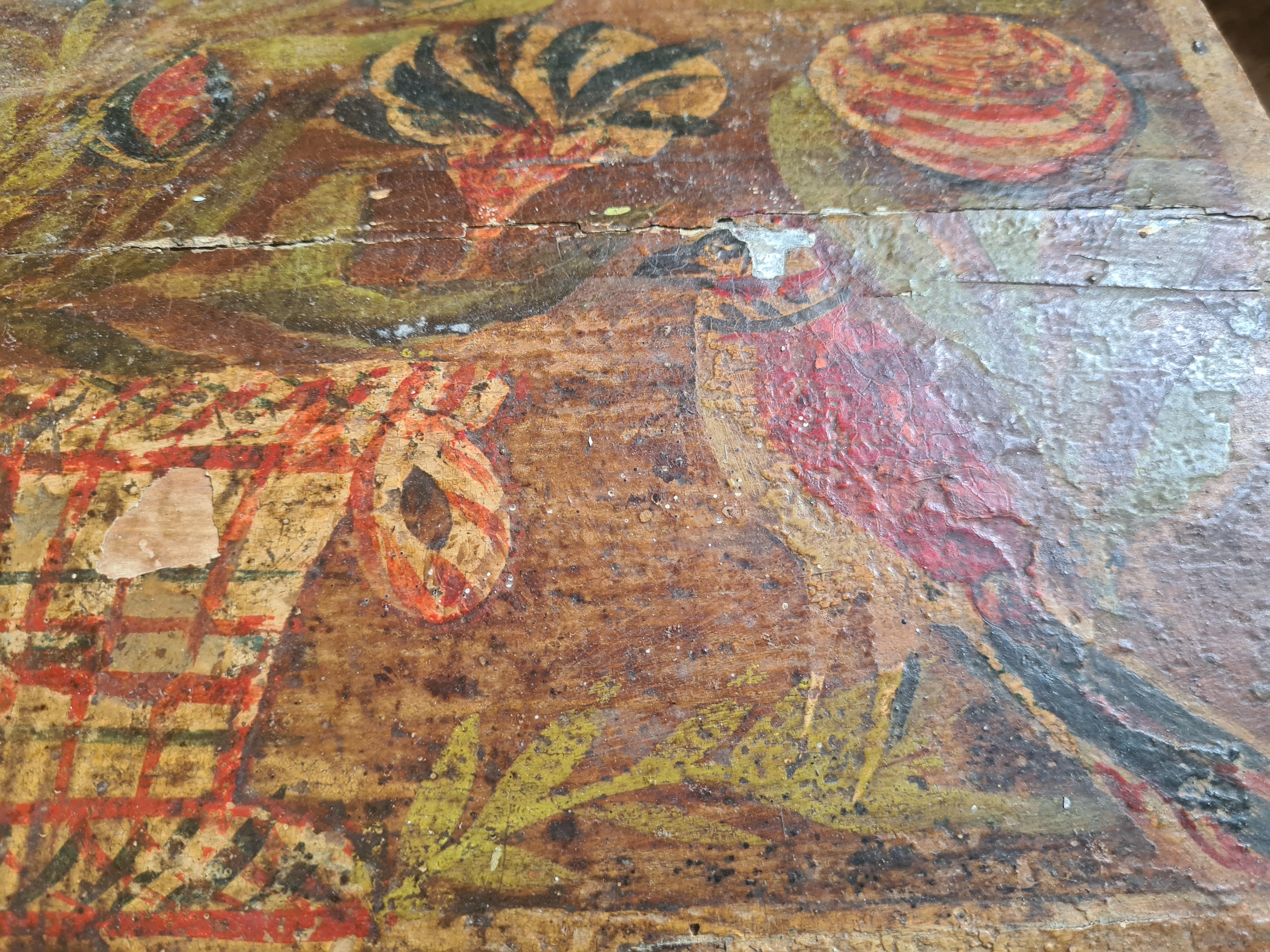 Cofre nupcial de Corinne de Blaru, pintura popular francesa del siglo XIX en venta 4
