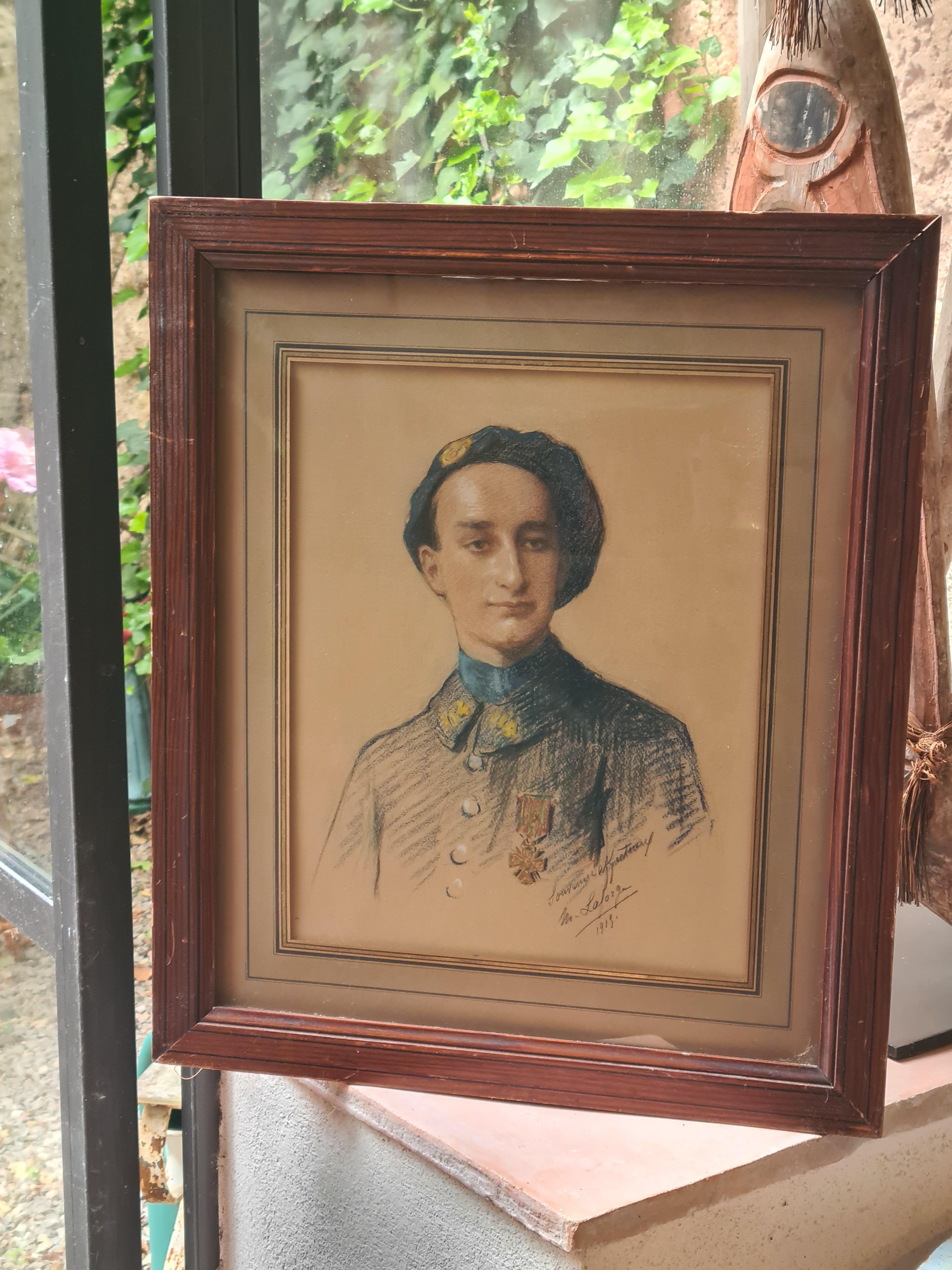 Retrato militar francés de principios del siglo XX, El soldado valiente en venta 5