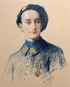 Retrato militar francés de principios del siglo XX, El soldado valiente
