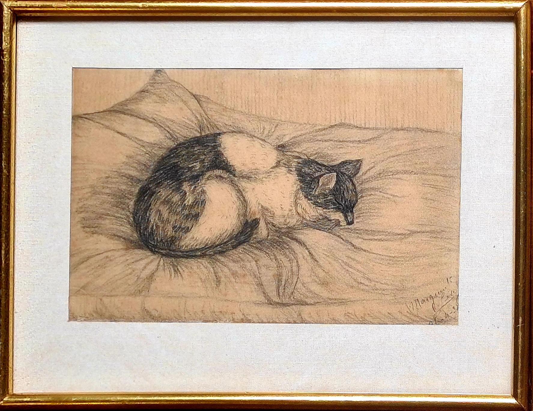 Das Kaninchen und die Katze (Romantik), Art, von Margaret Lisel