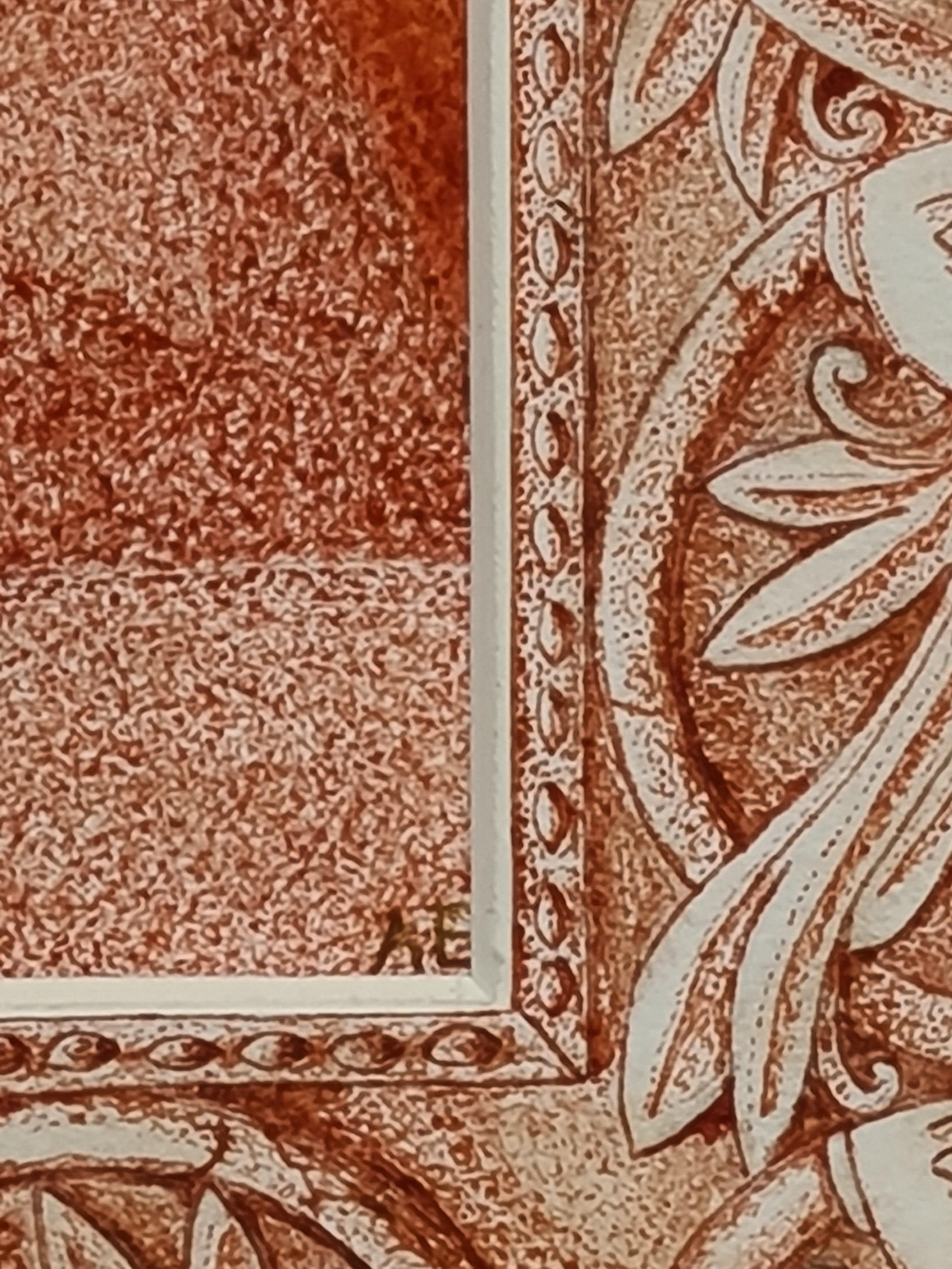 Studio ad acquerello di una testa cubista con supporto dipinto a fiori. - Portrait Beige di Unknown