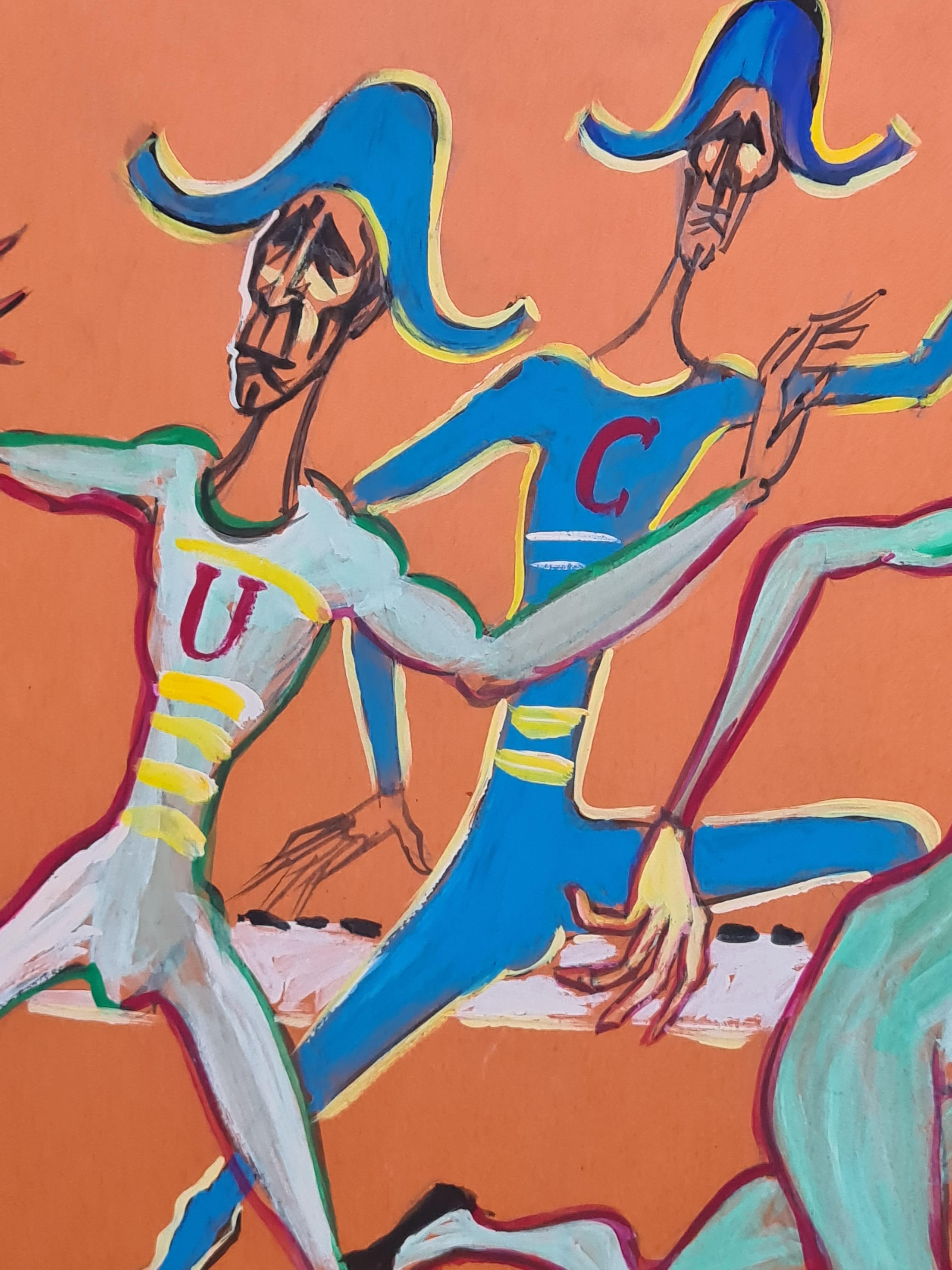 French Watercolour and Gouache, The Harlequins For Sale 1