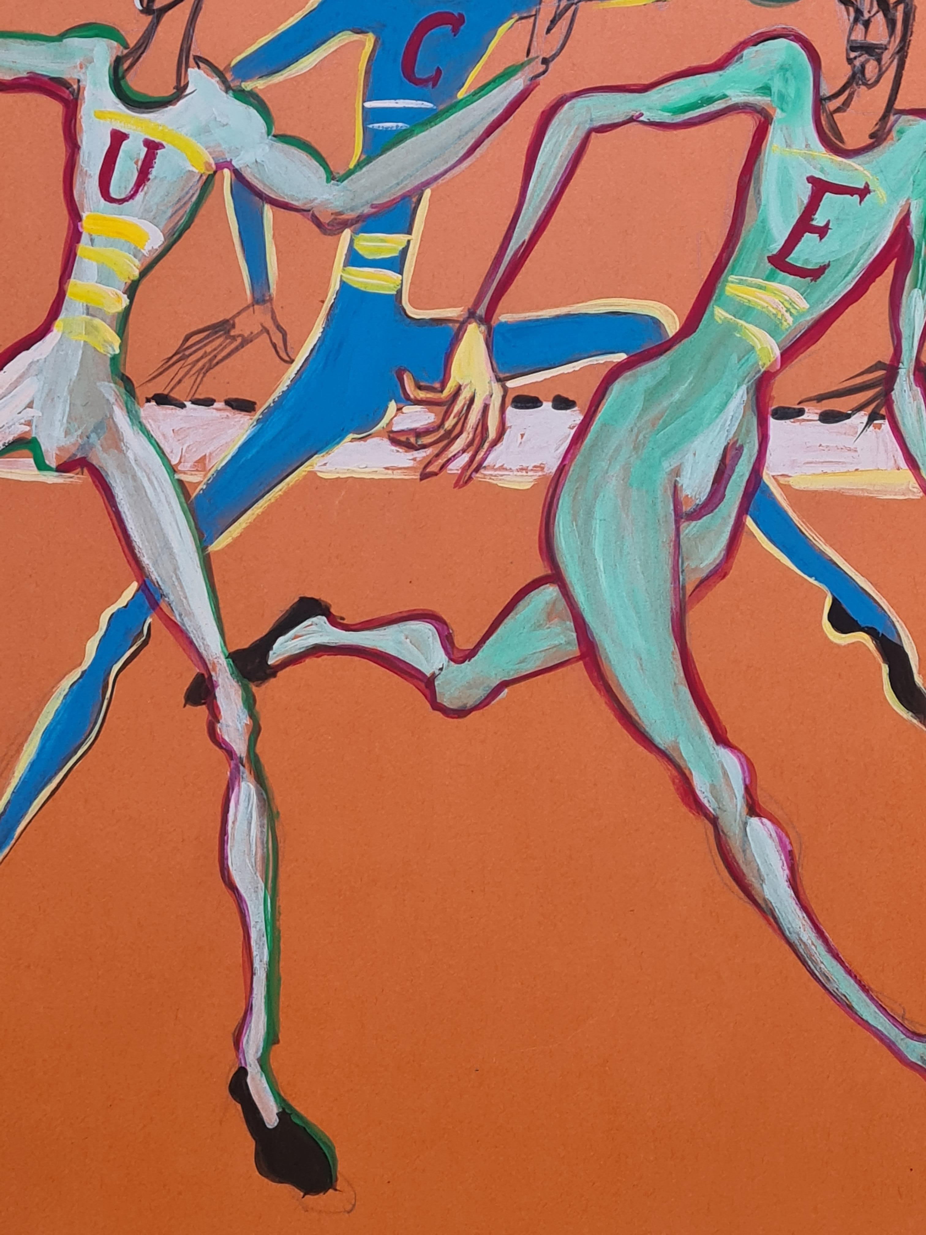 French Watercolour and Gouache, The Harlequins For Sale 2