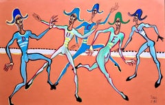 Französisches Aquarell und Gouache, Die Harlekin-Pailletten