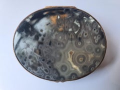 Agate Box Antique 19th Century With Gilt Pomponne Mounts