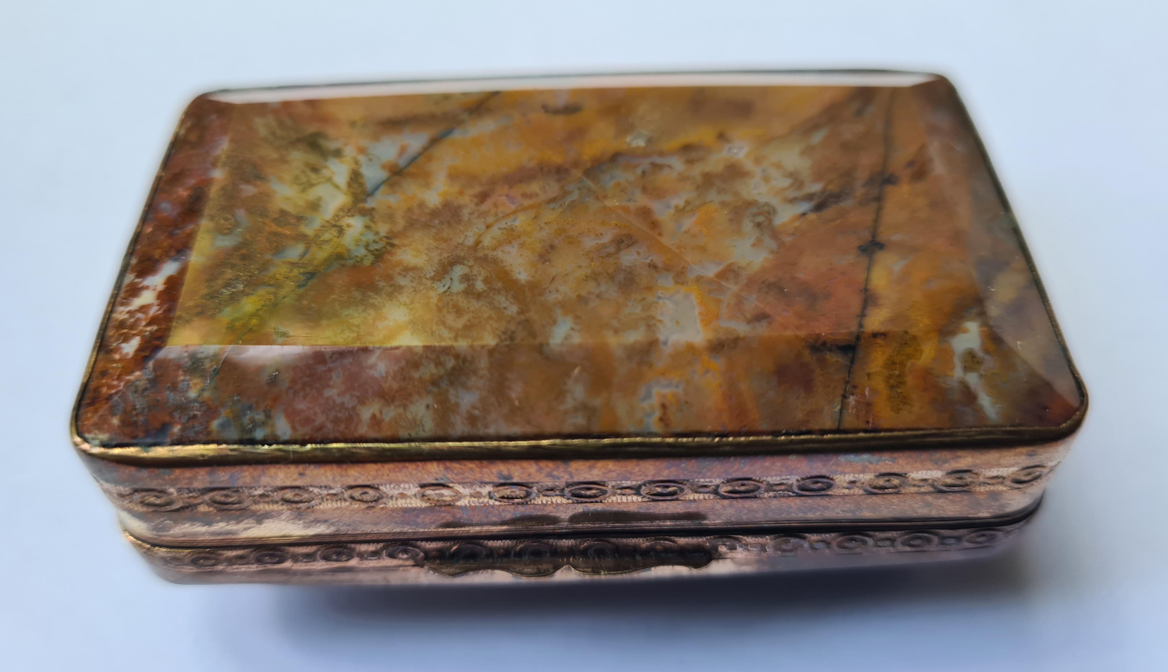 Agate Box With Gilt Pomponne Mounts, Antique, 19th Century - Other Art Style Art by Unknown