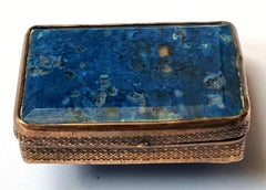 Lapis Lazuli Box With Gilt Pomponne Mounts, Antique, 19th Century