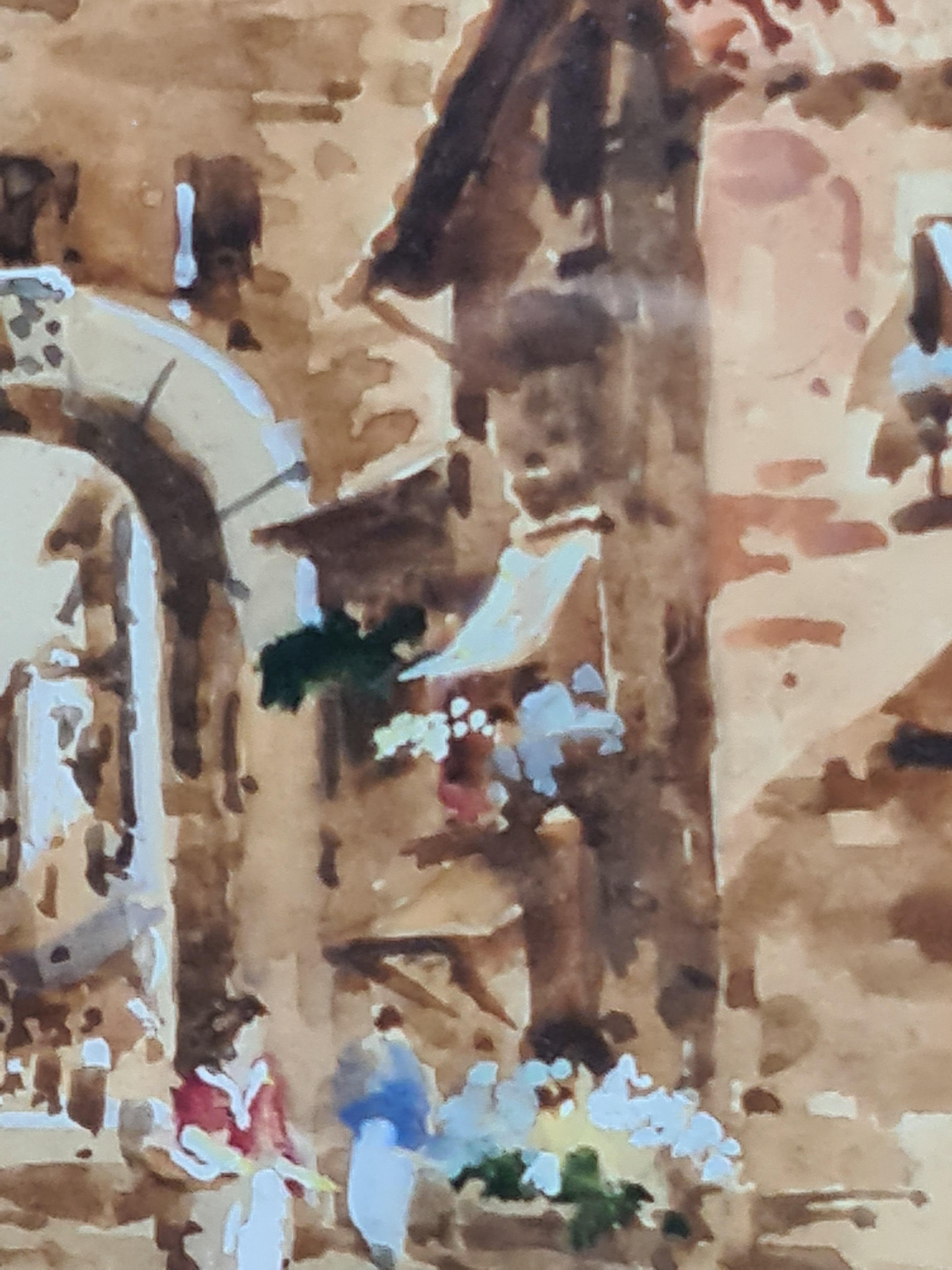 Veduta di Roma, le Mura Aureliane, la porta della piazza del mercato in vendita 1