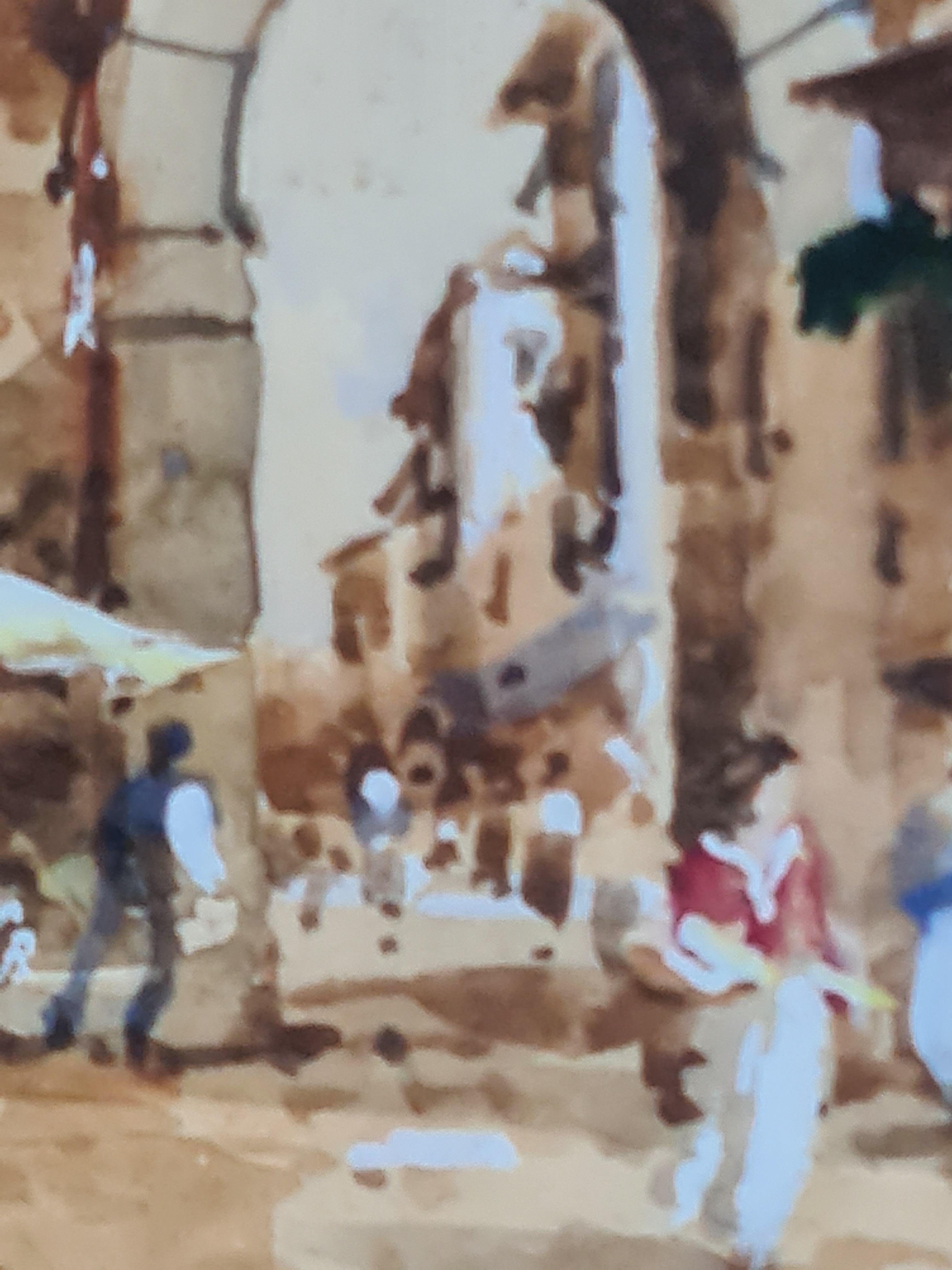 Veduta di Roma, le Mura Aureliane, la porta della piazza del mercato in vendita 8