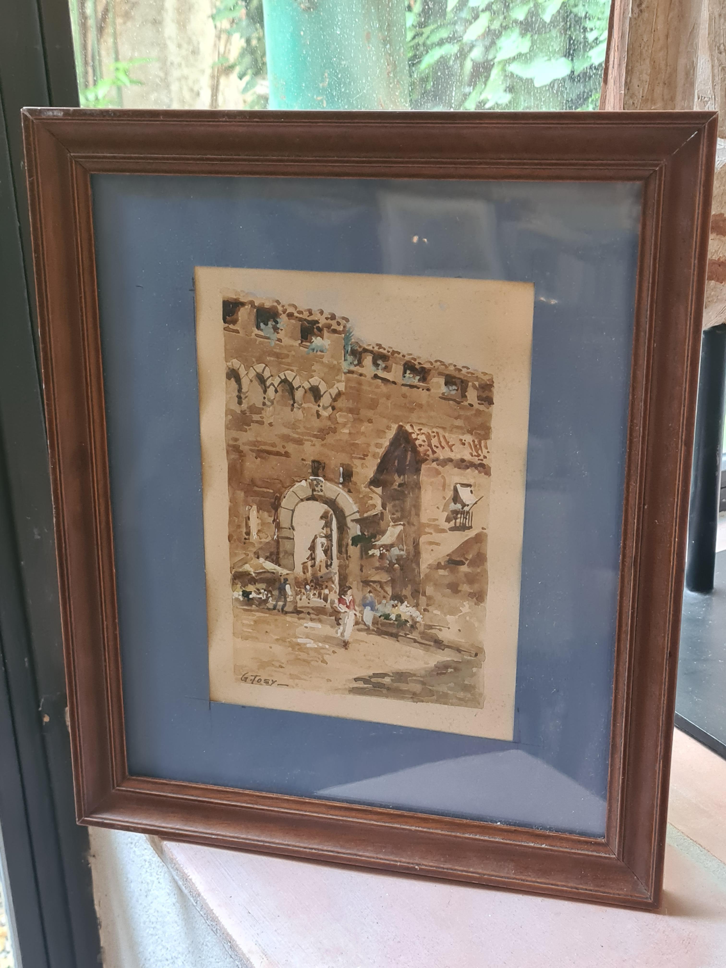 Veduta di Roma, le Mura Aureliane, la porta della piazza del mercato in vendita 9