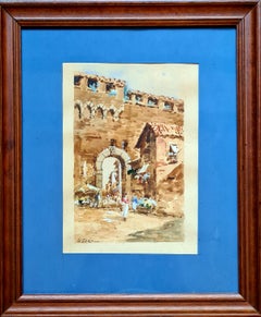 Vue de Rome, du mur d'Aurélien, de la porte de la place du marché