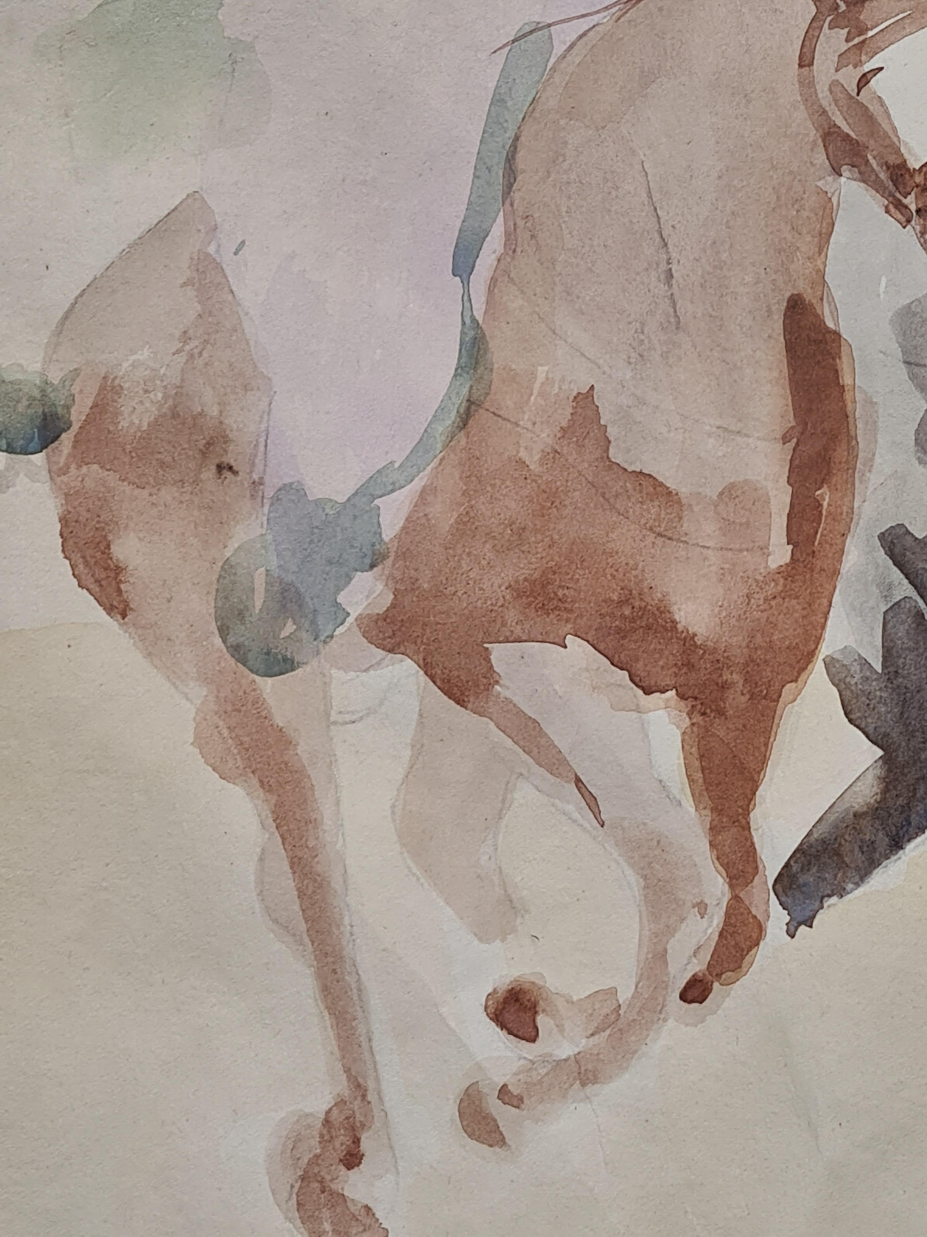 Dessin de chevaux, Étude équine, Les cavaliers orientaux en vente 2