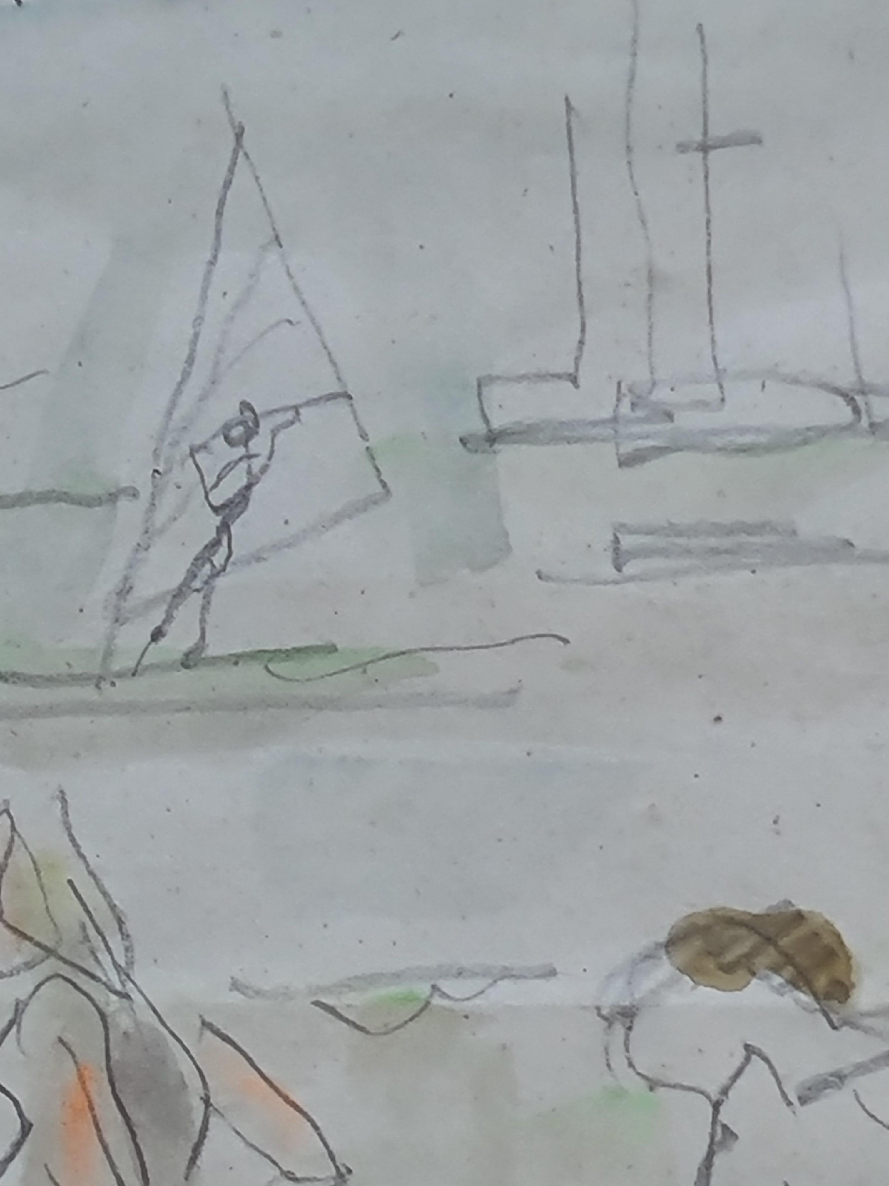 Windsurf con público, Día en la playa, Atribuido a Raymond Moretti en venta 6
