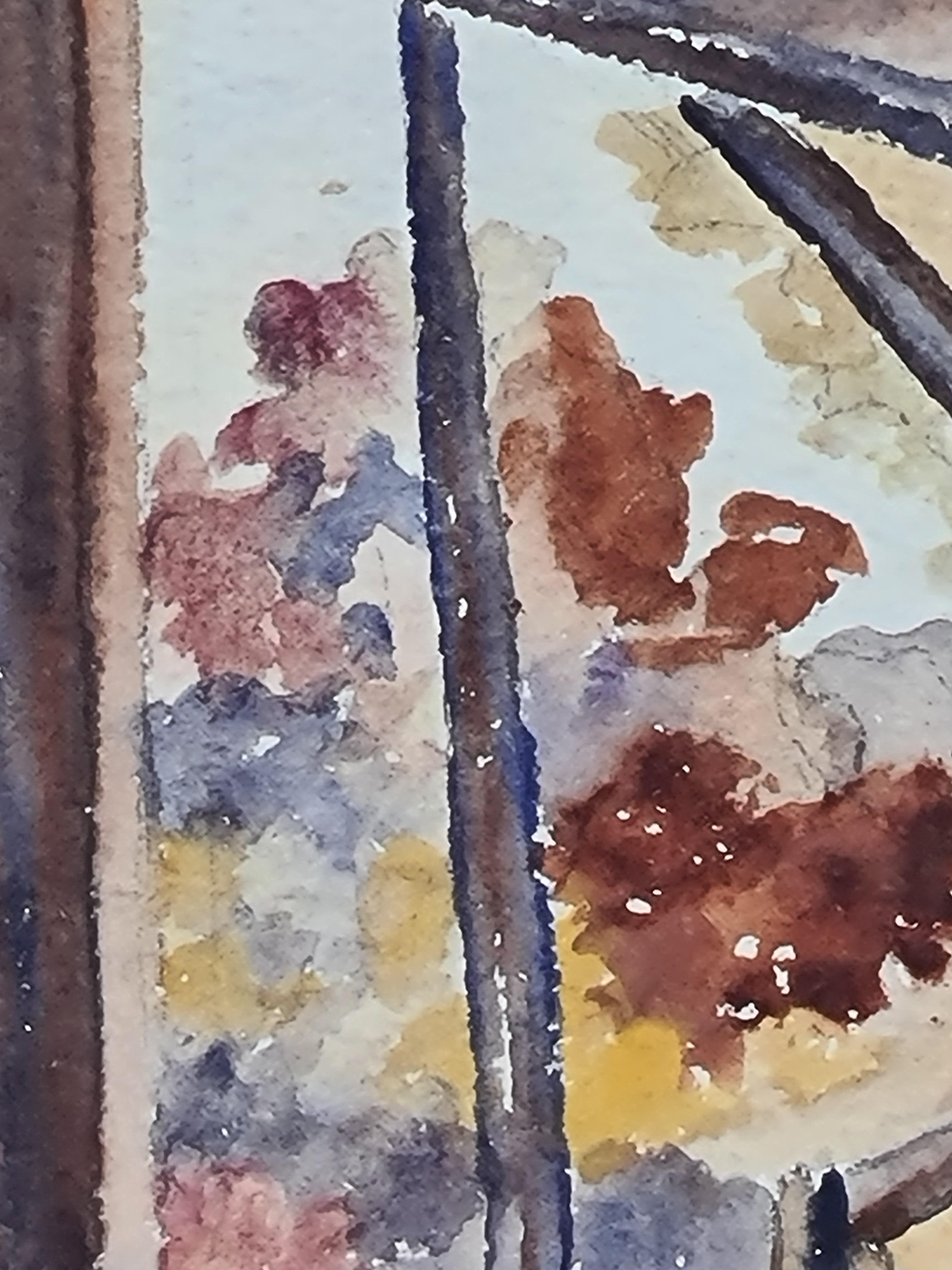 Escuela de Barbizon, vista desde la pérgola - Landscape Art Gris de A Ghillies
