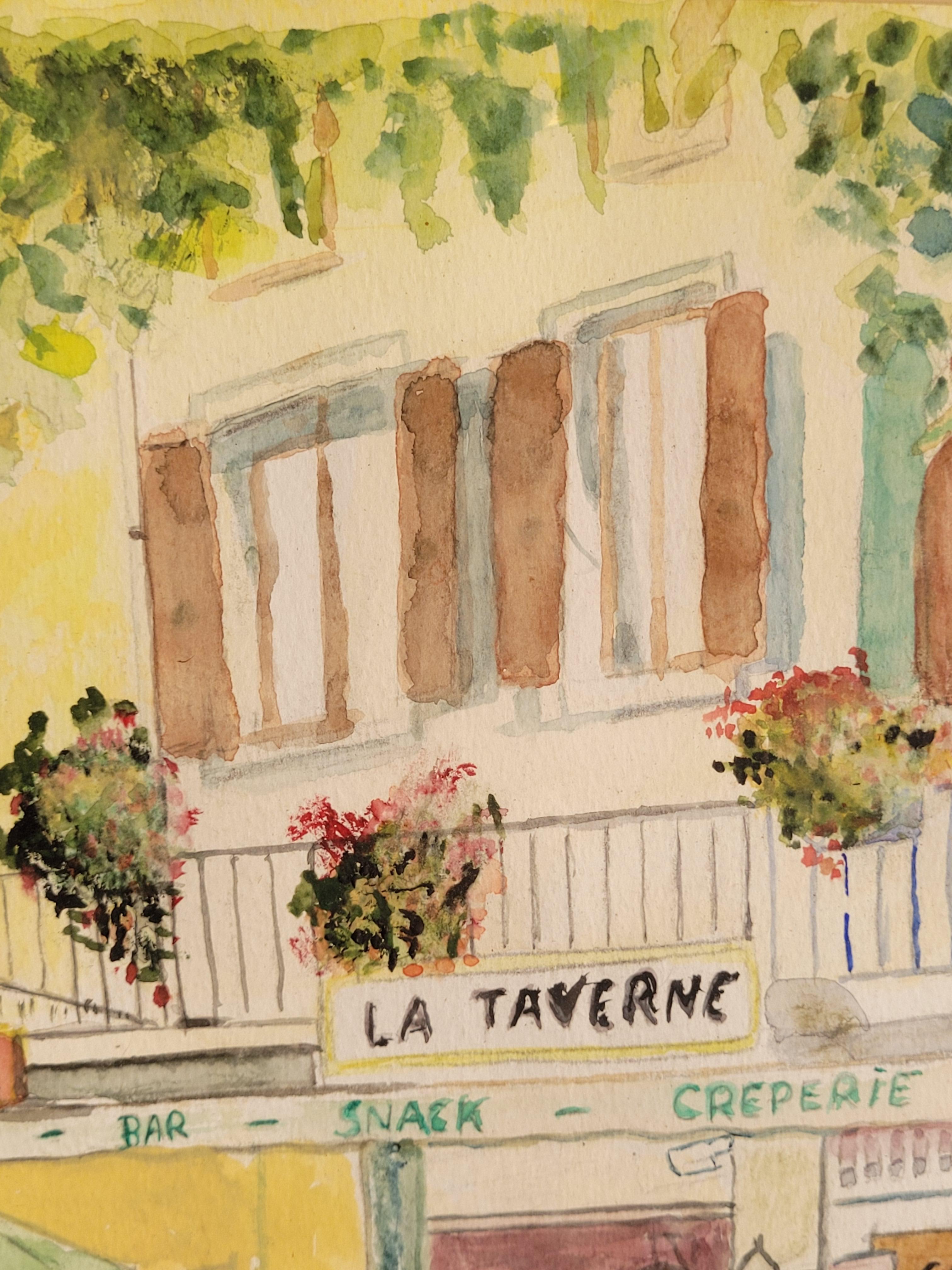 Scène des cafés français. La Taverne