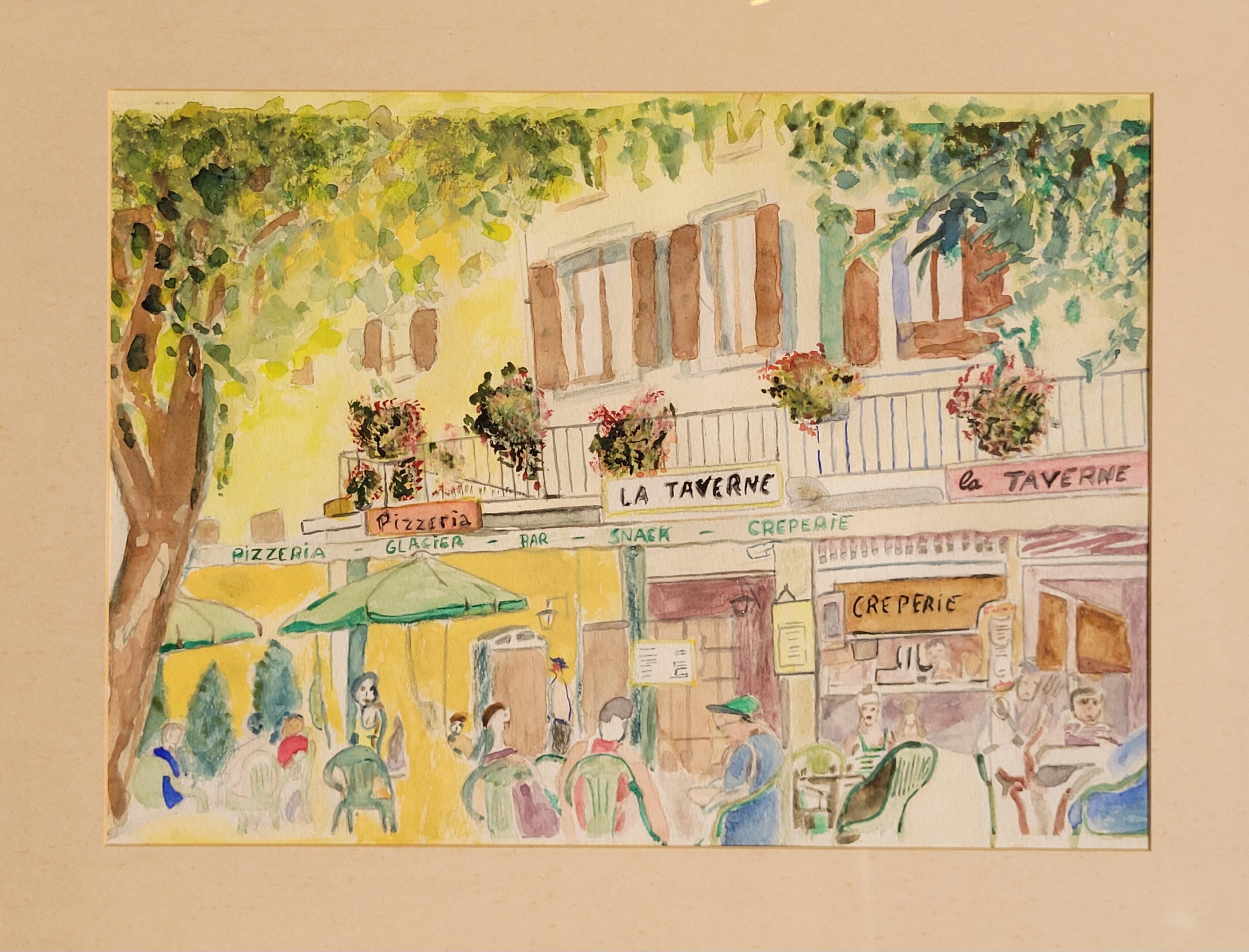 Scène des cafés français. La Taverne