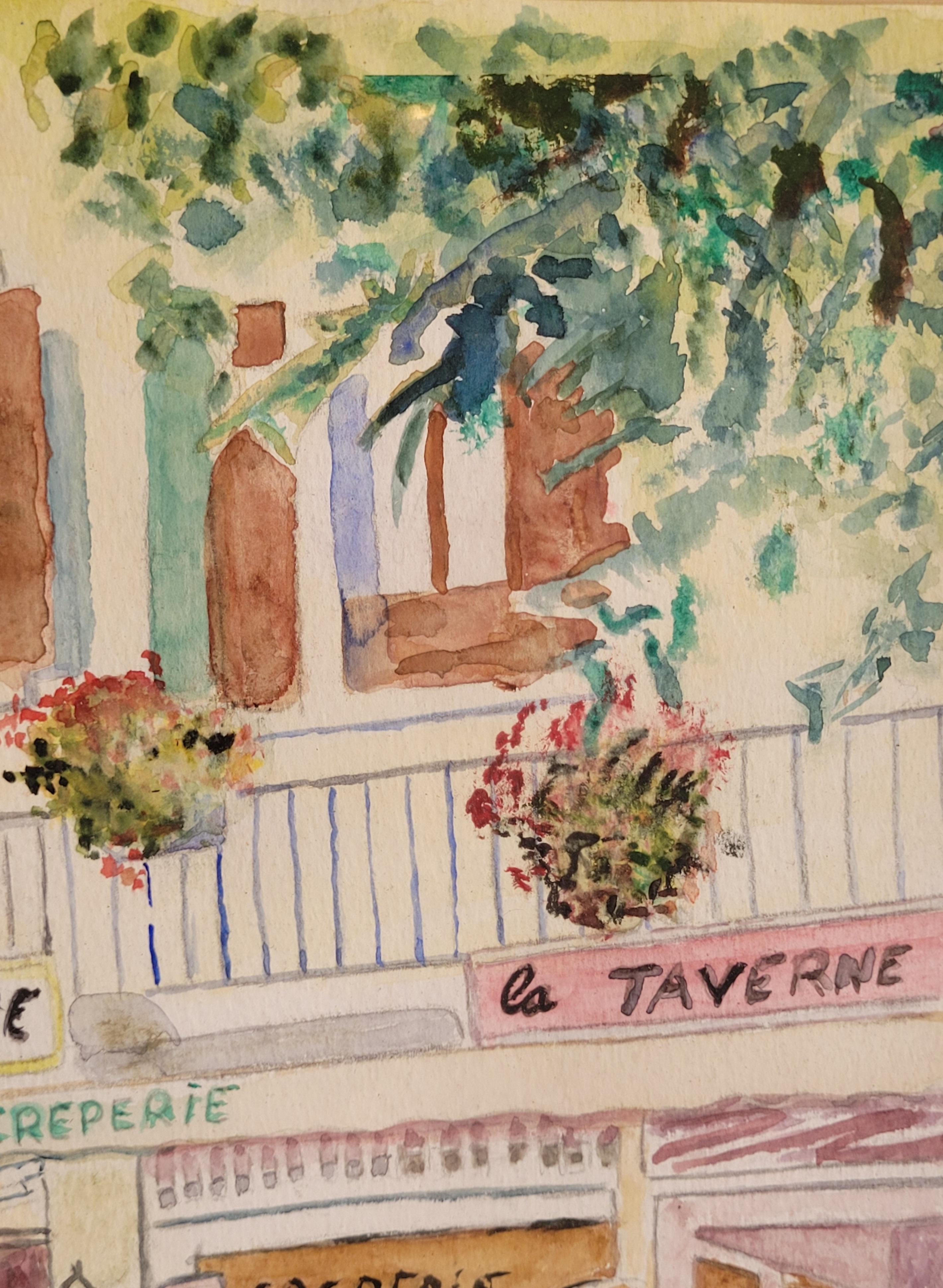 Scène des cafés français. La Taverne