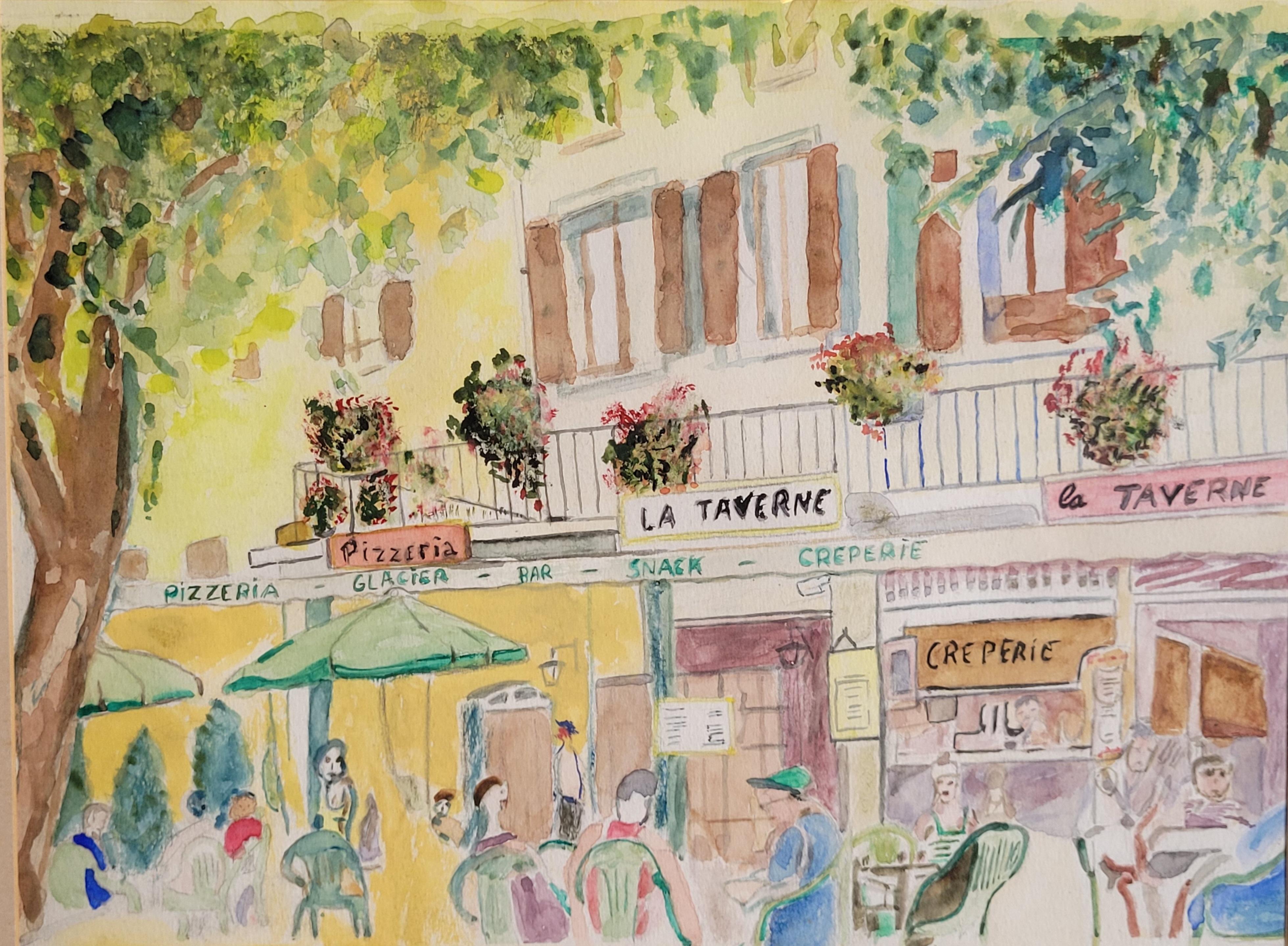 Scène des cafés français. La Taverne