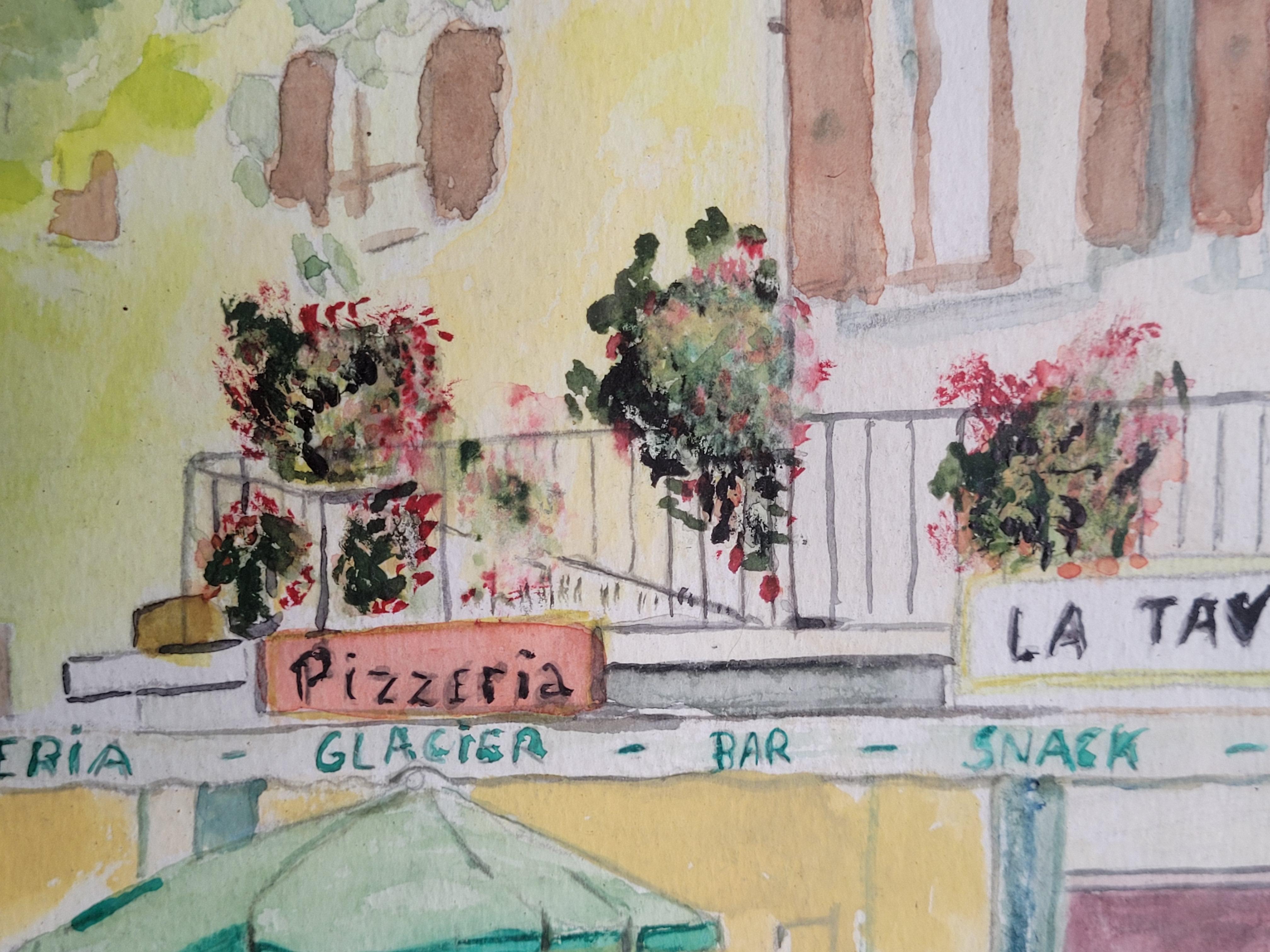 Scène des cafés français. La Taverne