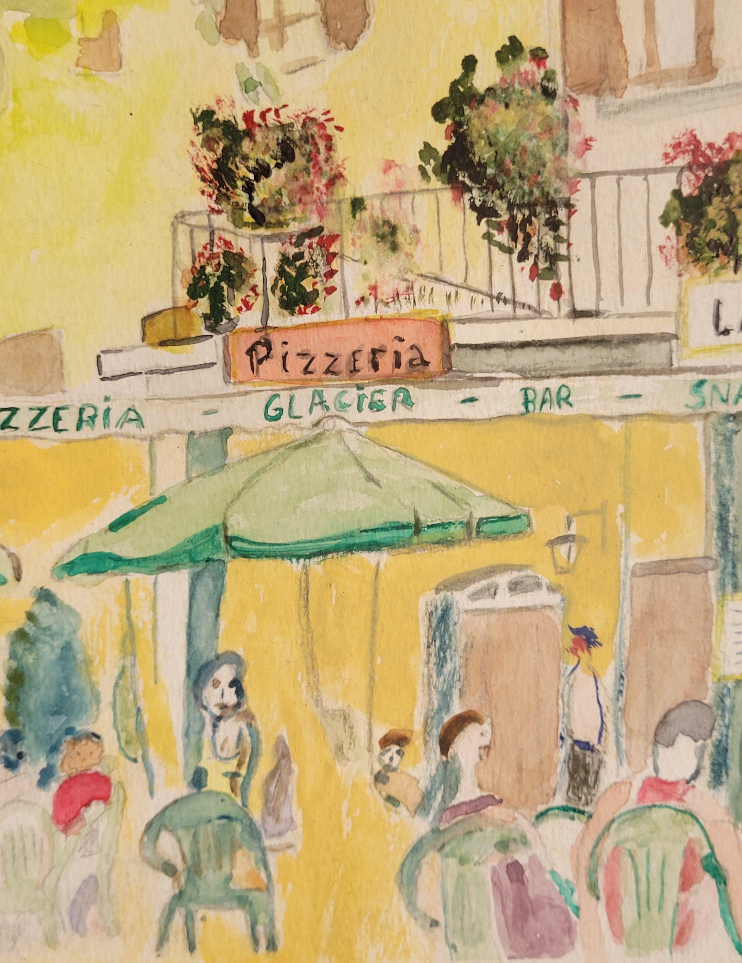 Scène des cafés français. La Taverne
