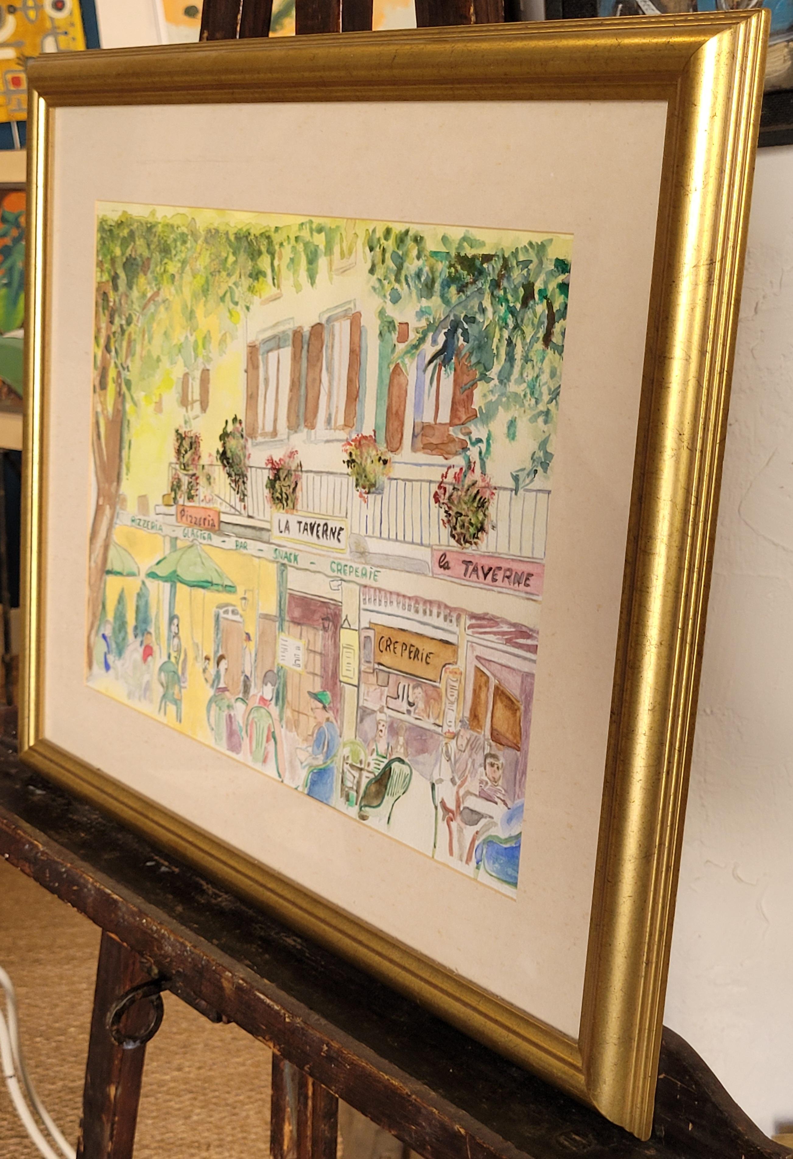 Scène des cafés français. La Taverne