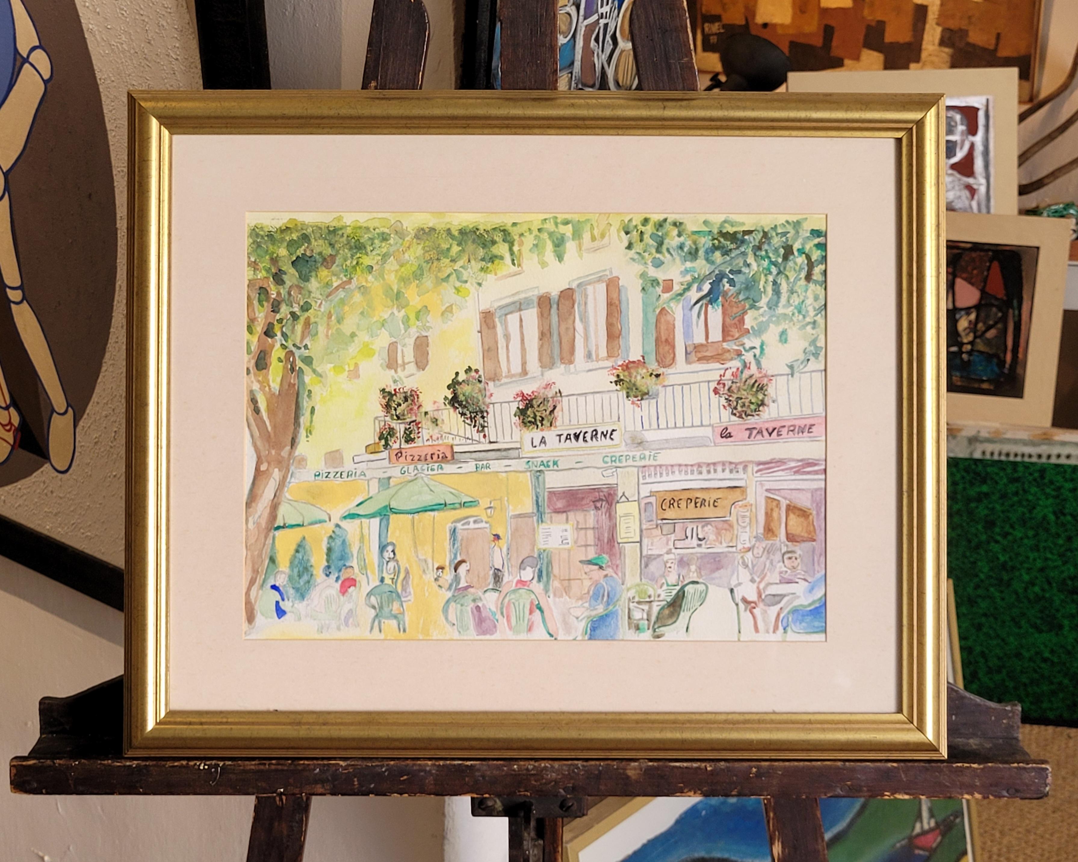 Scène des cafés français. La Taverne