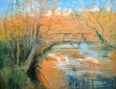 French Impressionist Landscape, Barbizon School, Crossing the River