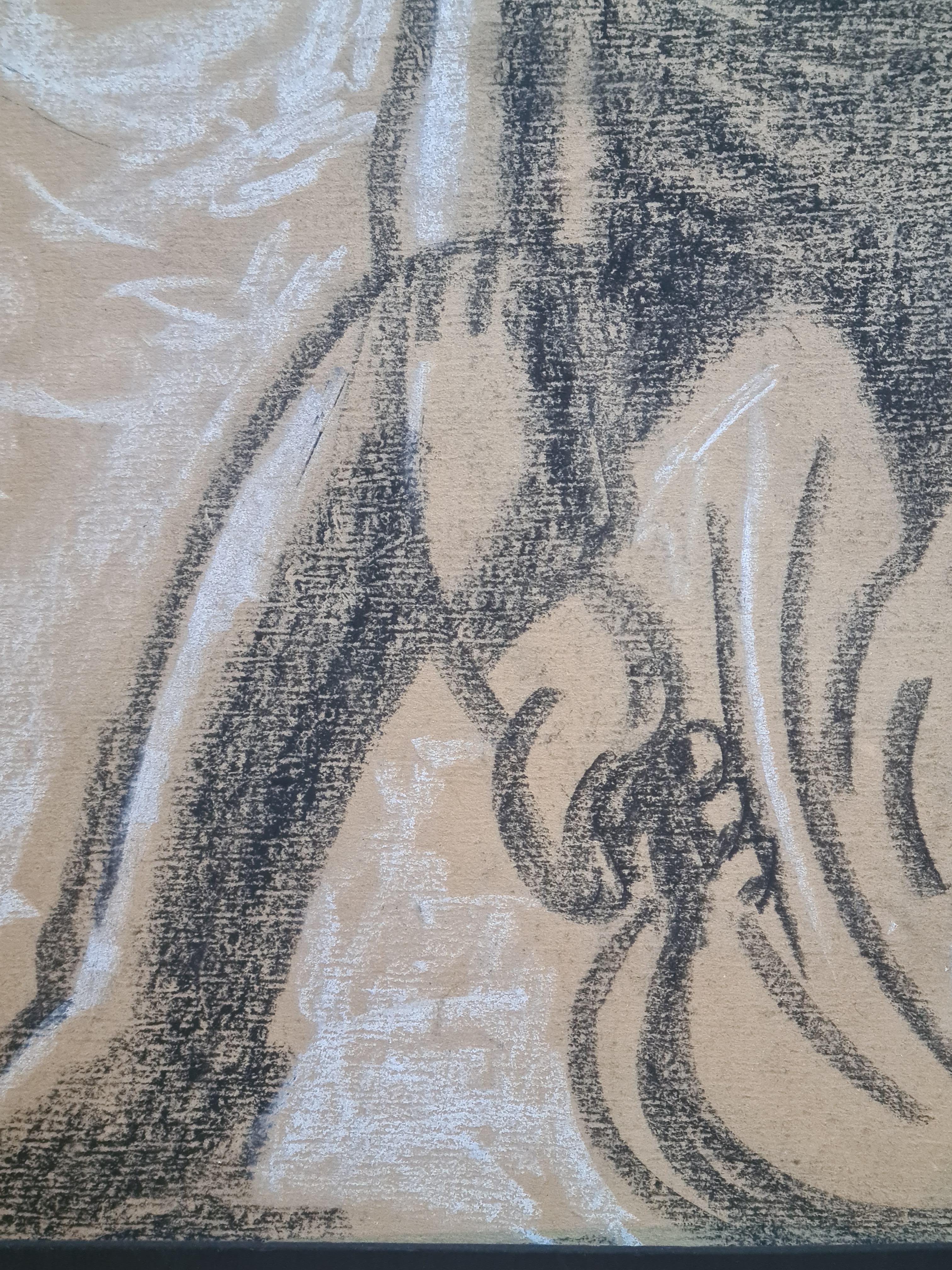 Le Faucheur, dessin post-impressionniste français d'un ouvrier agricole dans les champs en vente 4