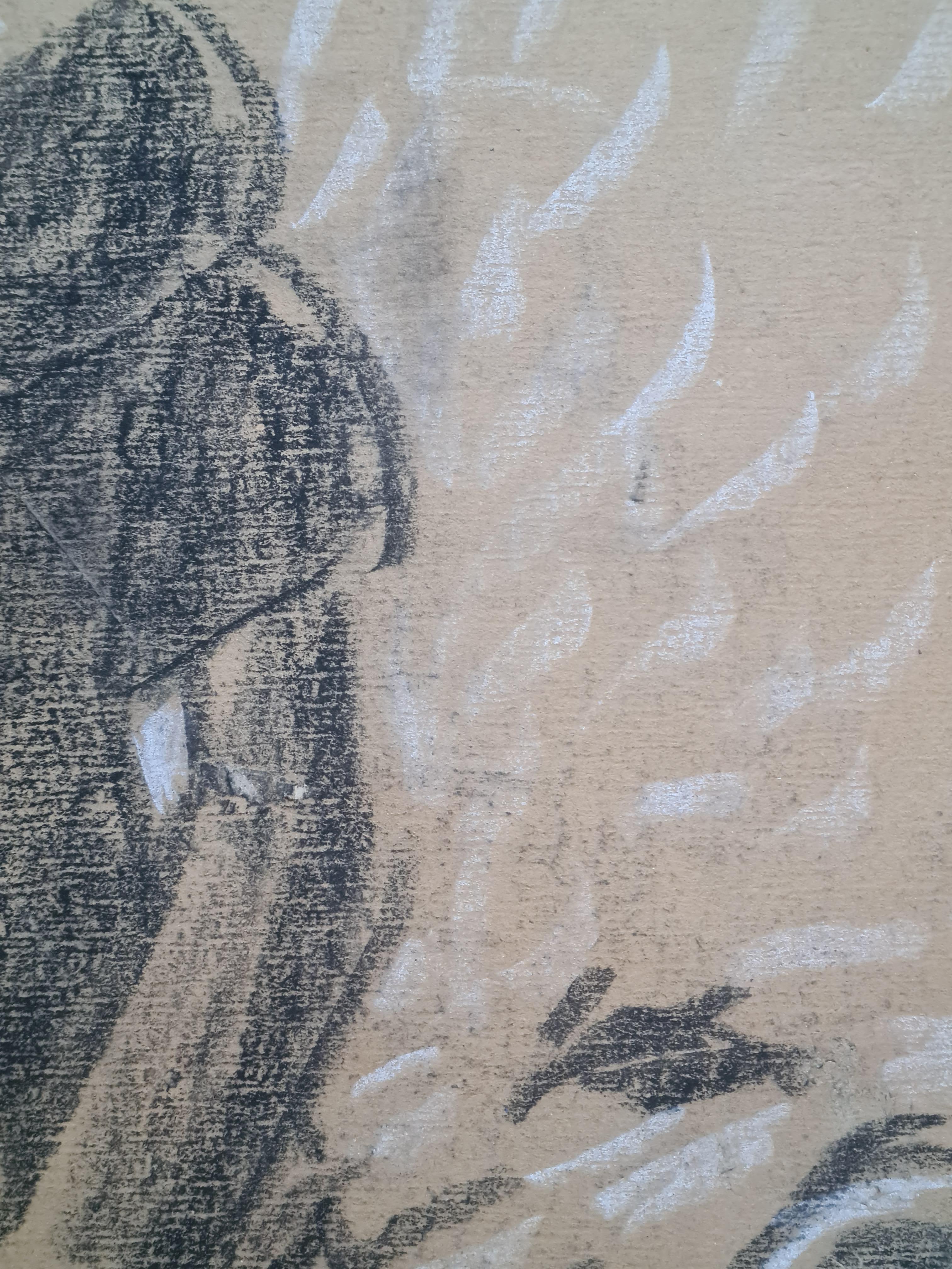 Le Faucheur, dessin post-impressionniste français d'un ouvrier agricole dans les champs en vente 6