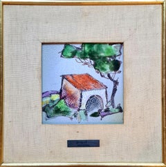 Vallauris AM, Paire de peintures en céramique émaillée du sud de la France