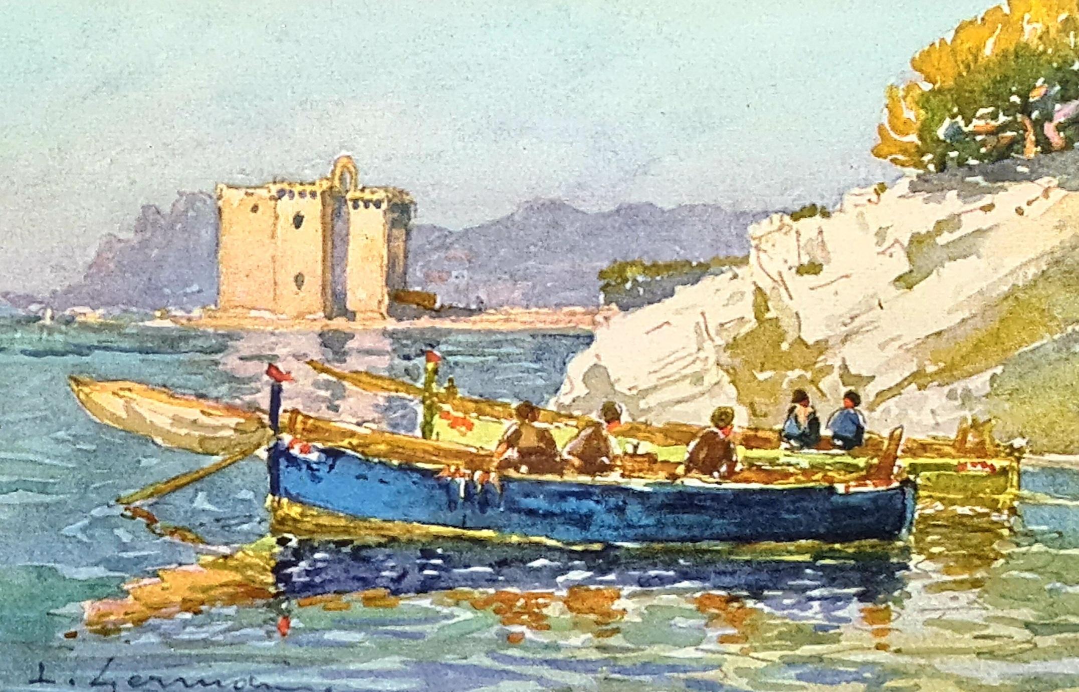 Landscape Art di Louis Germain - Sainte-Marguerite, Les îles de Lérins, Il Forte dell'Uomo con la Maschera di Ferro