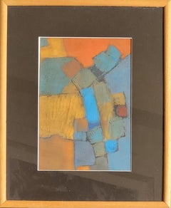 Three Abstract Colorfield Pastels and Acrylics on Paper. Framed, Signed, 2010+.