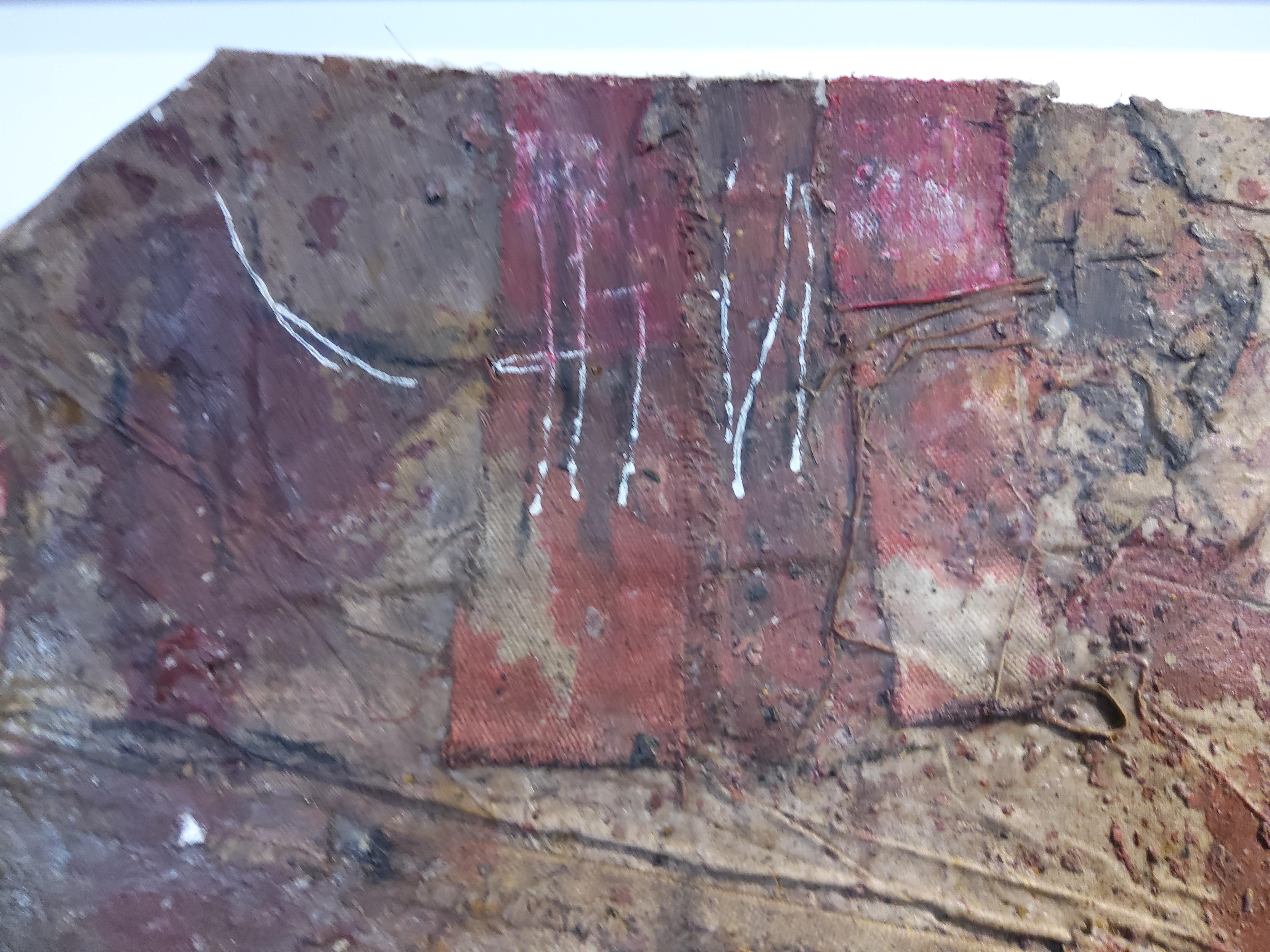 Trilogie, Element 2, Feu. Gemischte Medien. (Grau), Abstract Painting, von Kugbe Kukoff