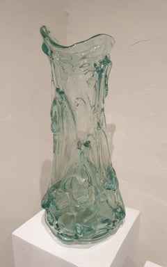 Large pair of signed Murano glass vases.