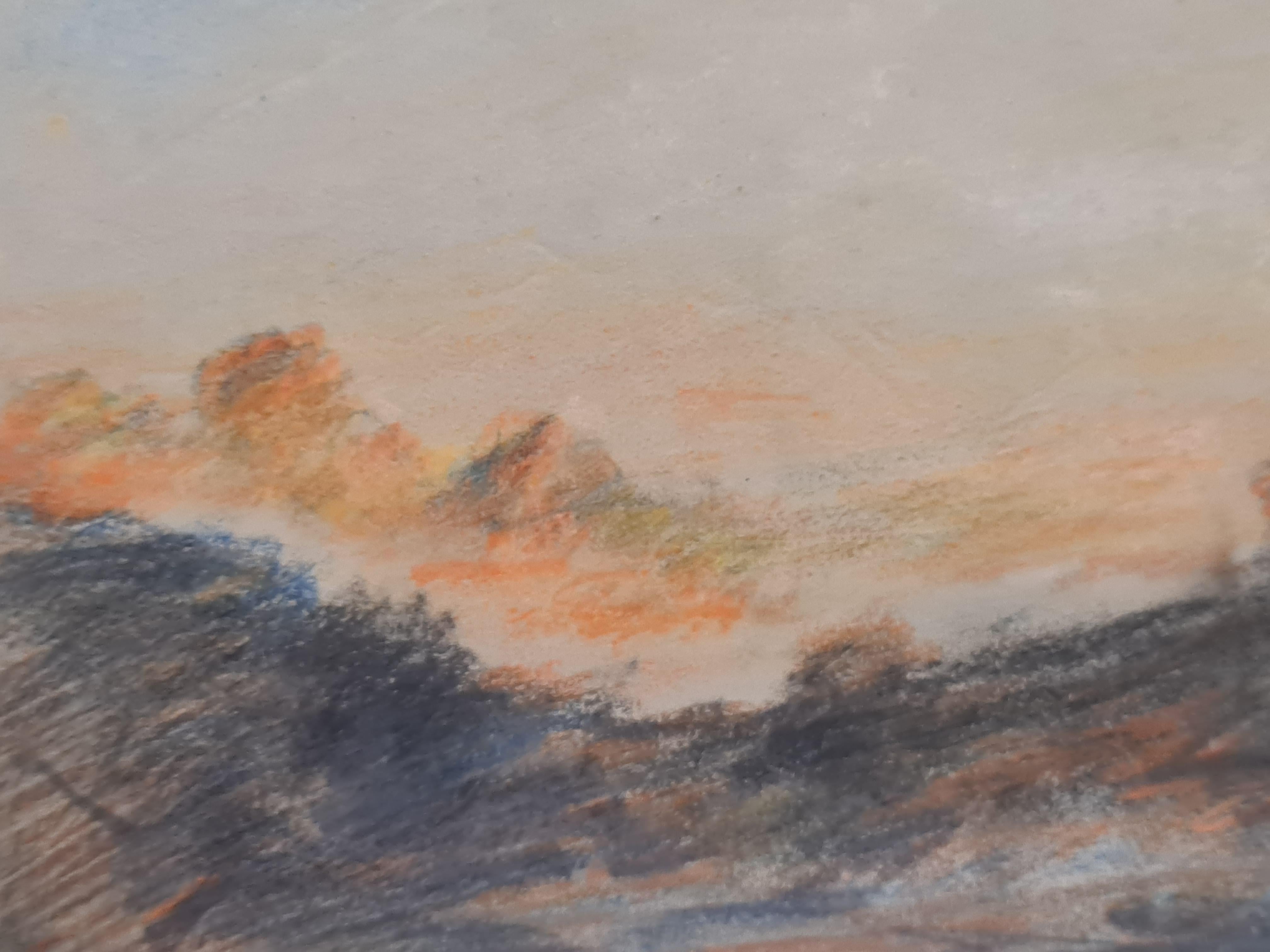 Sunset on the Alps - Impressionist Art by Hercules Brabazon Brabazon