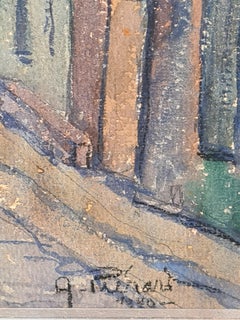Barcelona Street Scene, Watercolour on Paper.