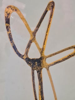 Mid-century French Abstract Oil on Paper.