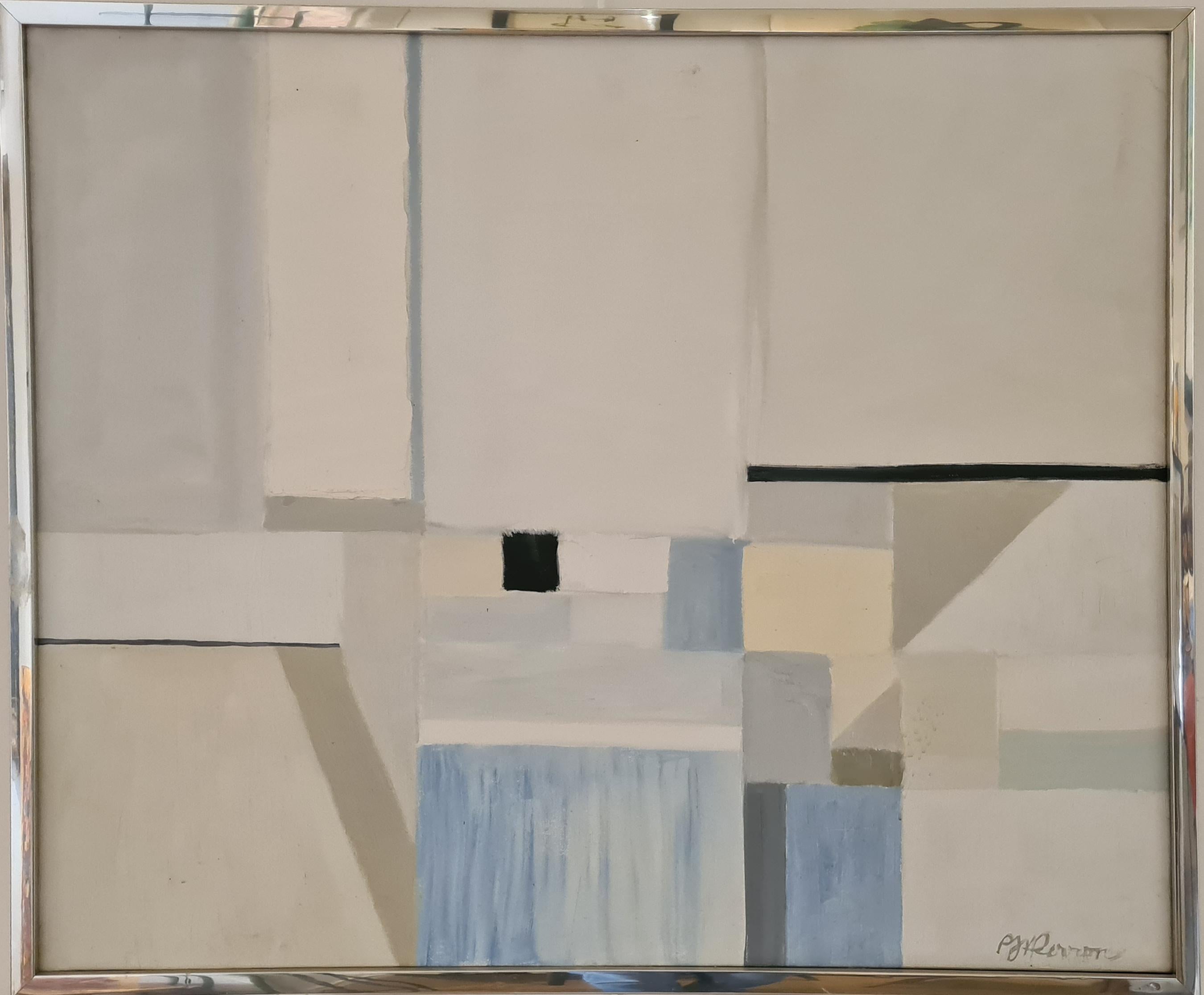 Pierre J Perron Abstract Painting - Le Champ Libre, Hommage to De Stael, Abstract Oil on Canvas.