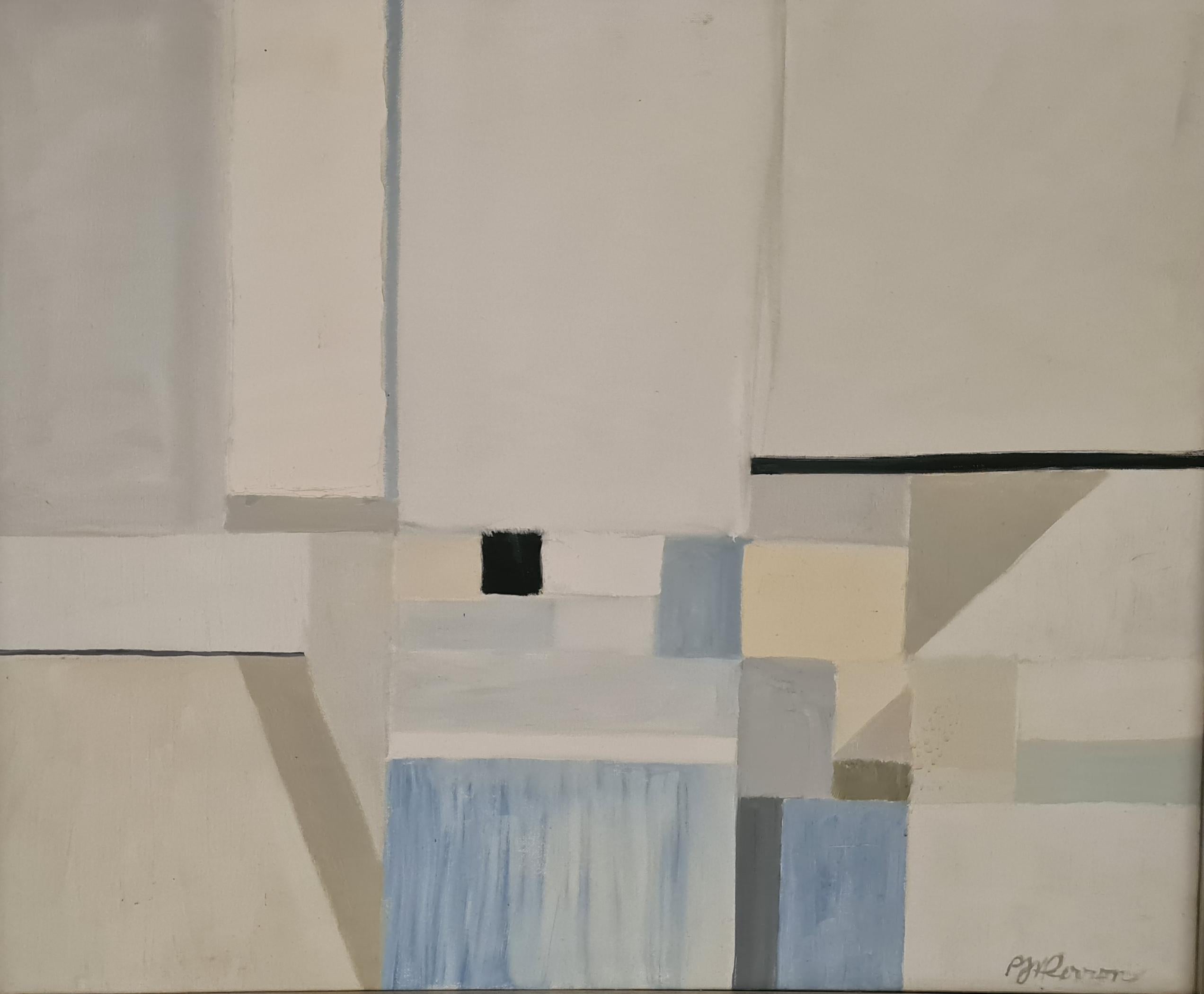 Le Champ Libre, Hommage to De Stael, Abstract Oil on Canvas. - Painting by Pierre J Perron