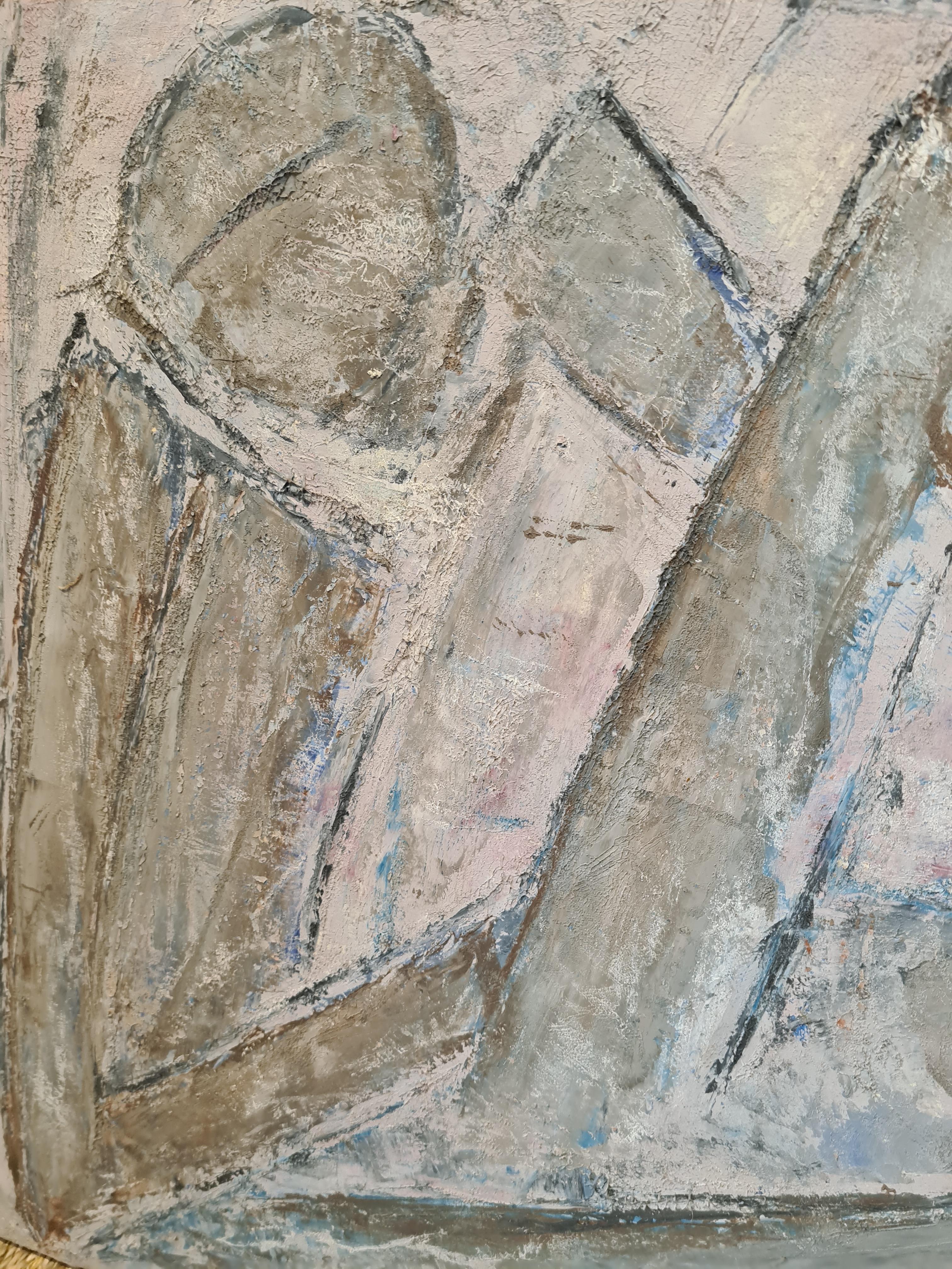 Mid-Century Abstract Cubist Nude, Oil on Canvas. 2