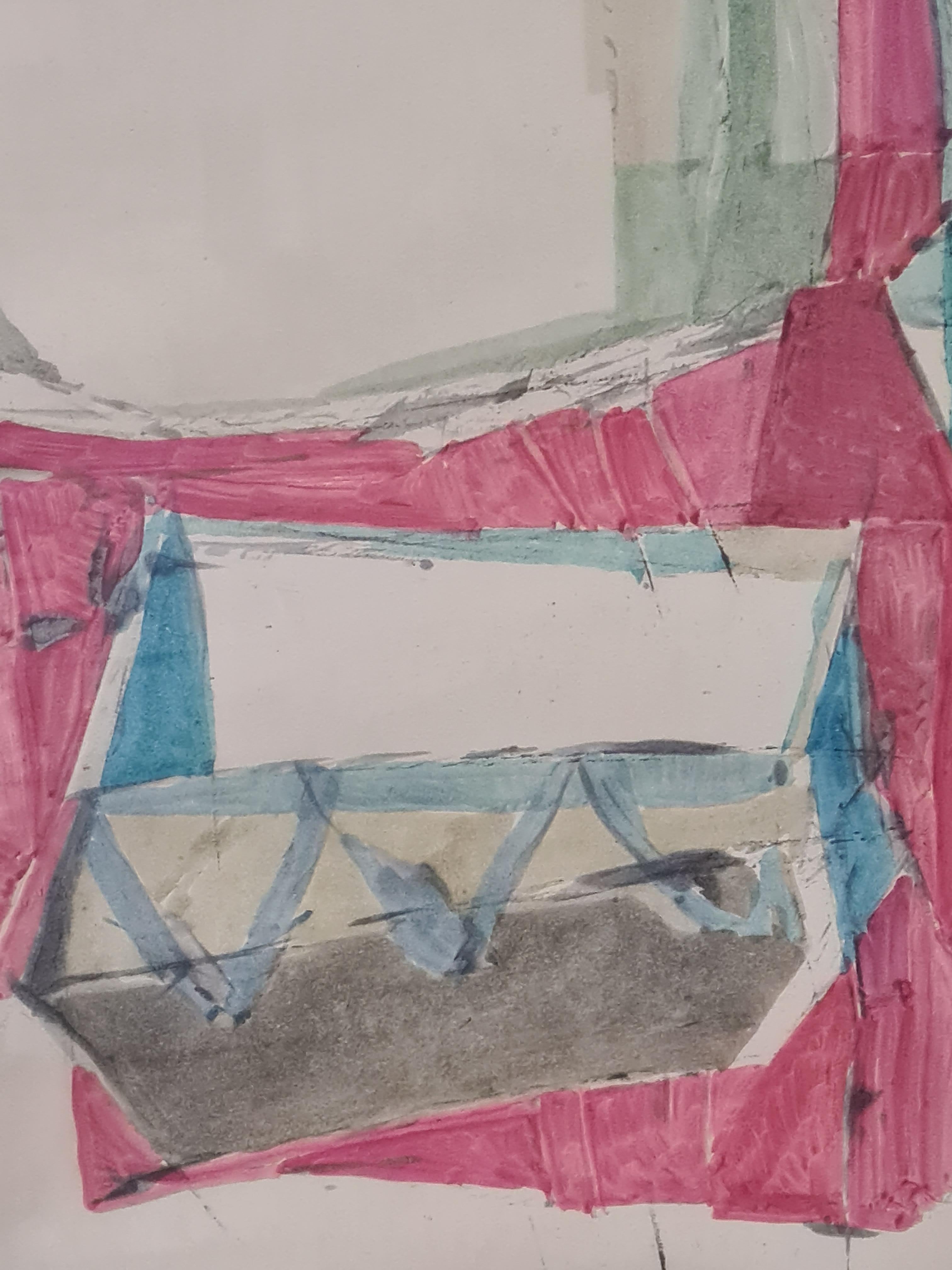 Mesa italiana de mediados de siglo con mantel rojo, 1956, Círculo de Giorgio Morandi en venta 2