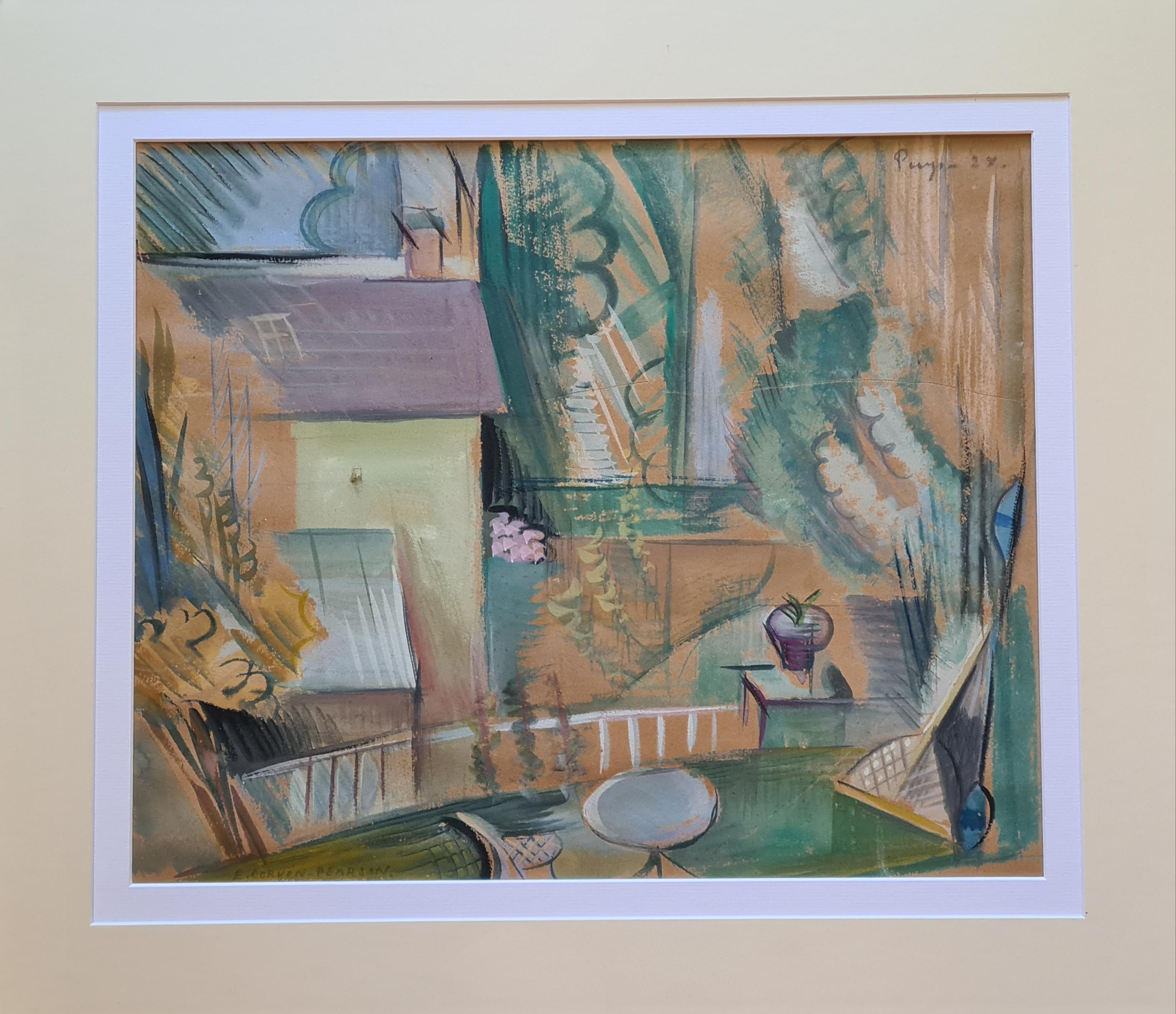 House and Garden, Cubist Homage a Matisse - Art by E Corvin-Pearson