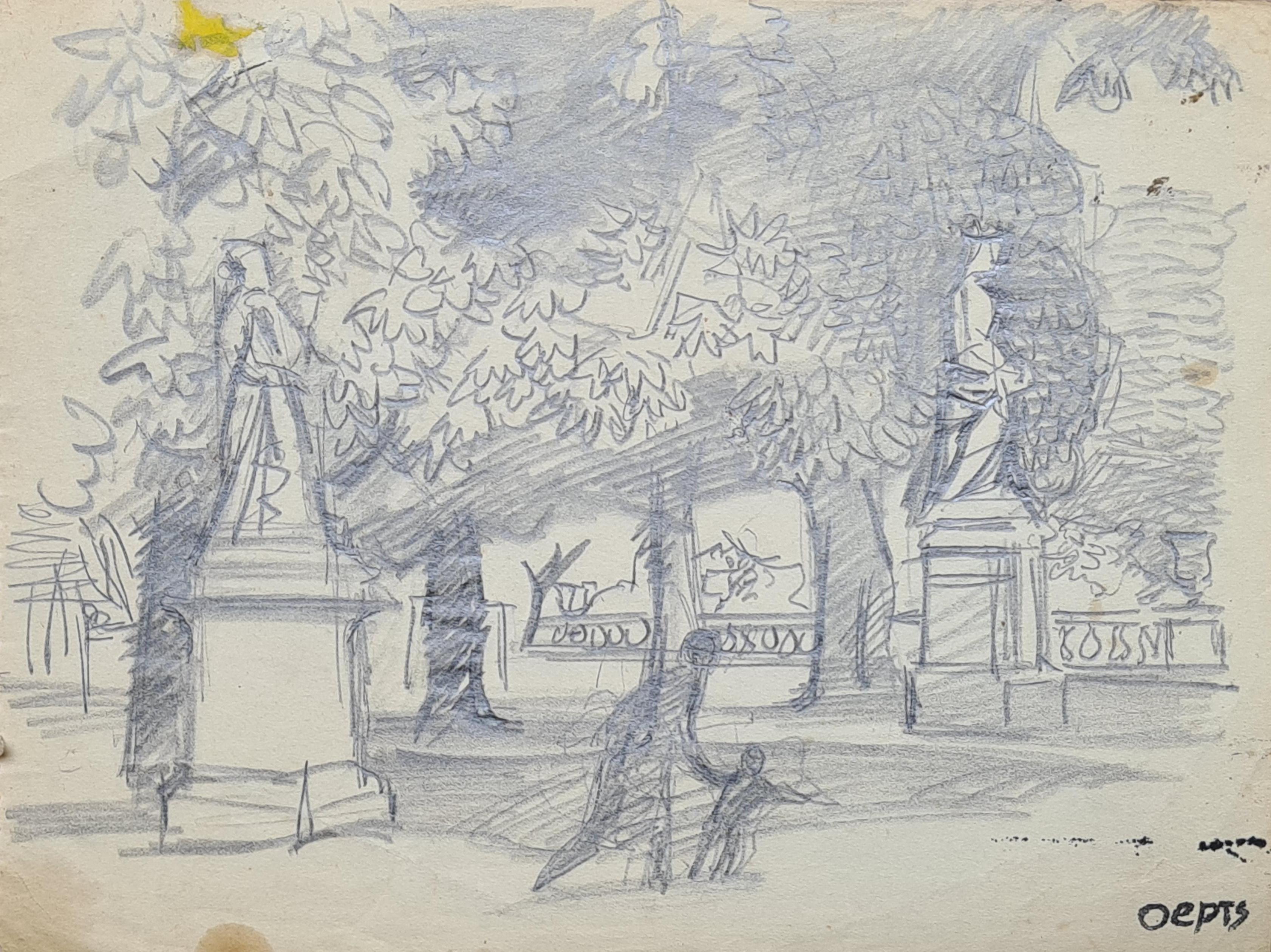 Landscape Art de Willem Anthonie Oepts - Jardín del Luxemburgo
