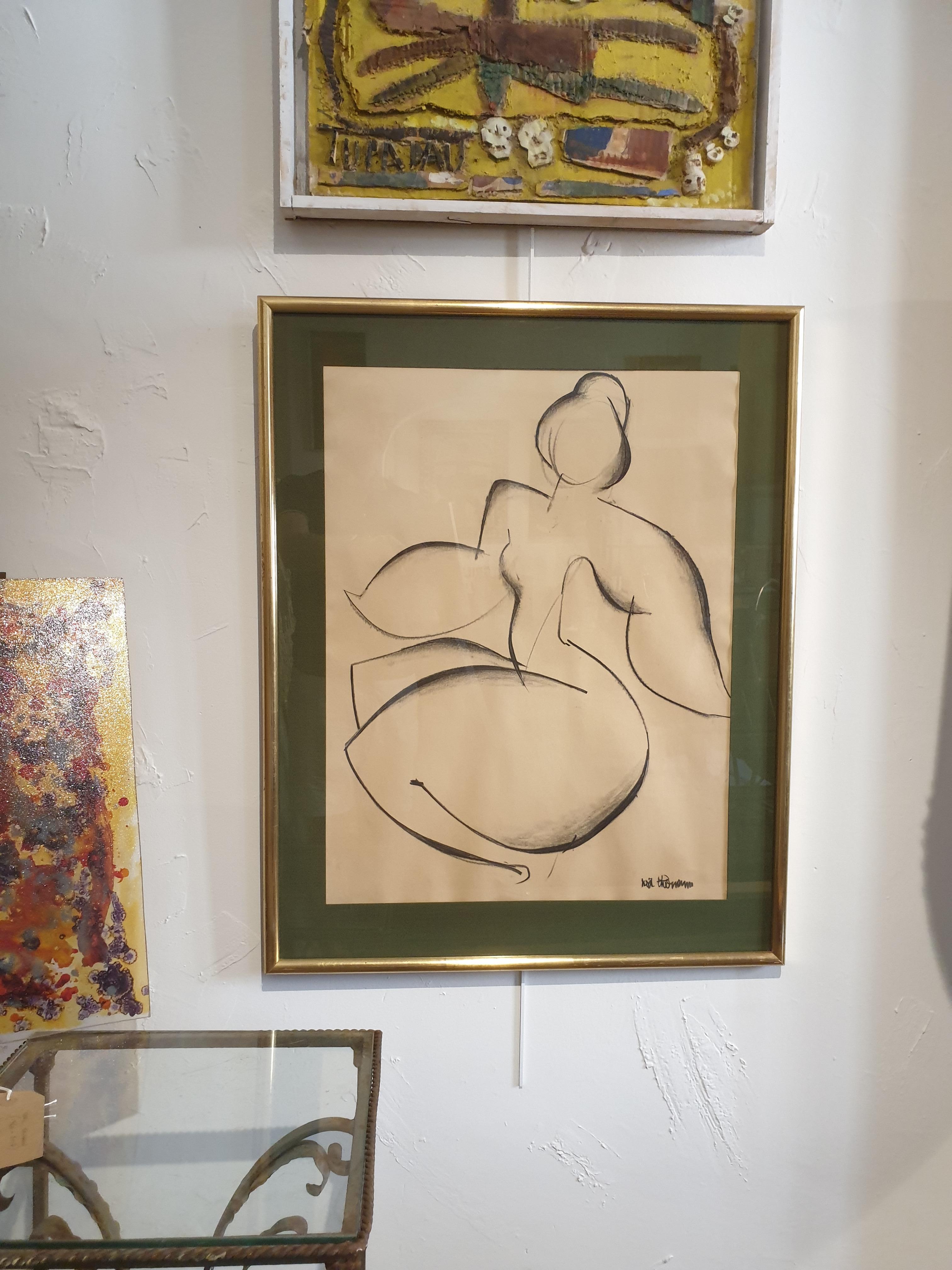 Mid Century Female Nude, Charcoal on Paper. 4