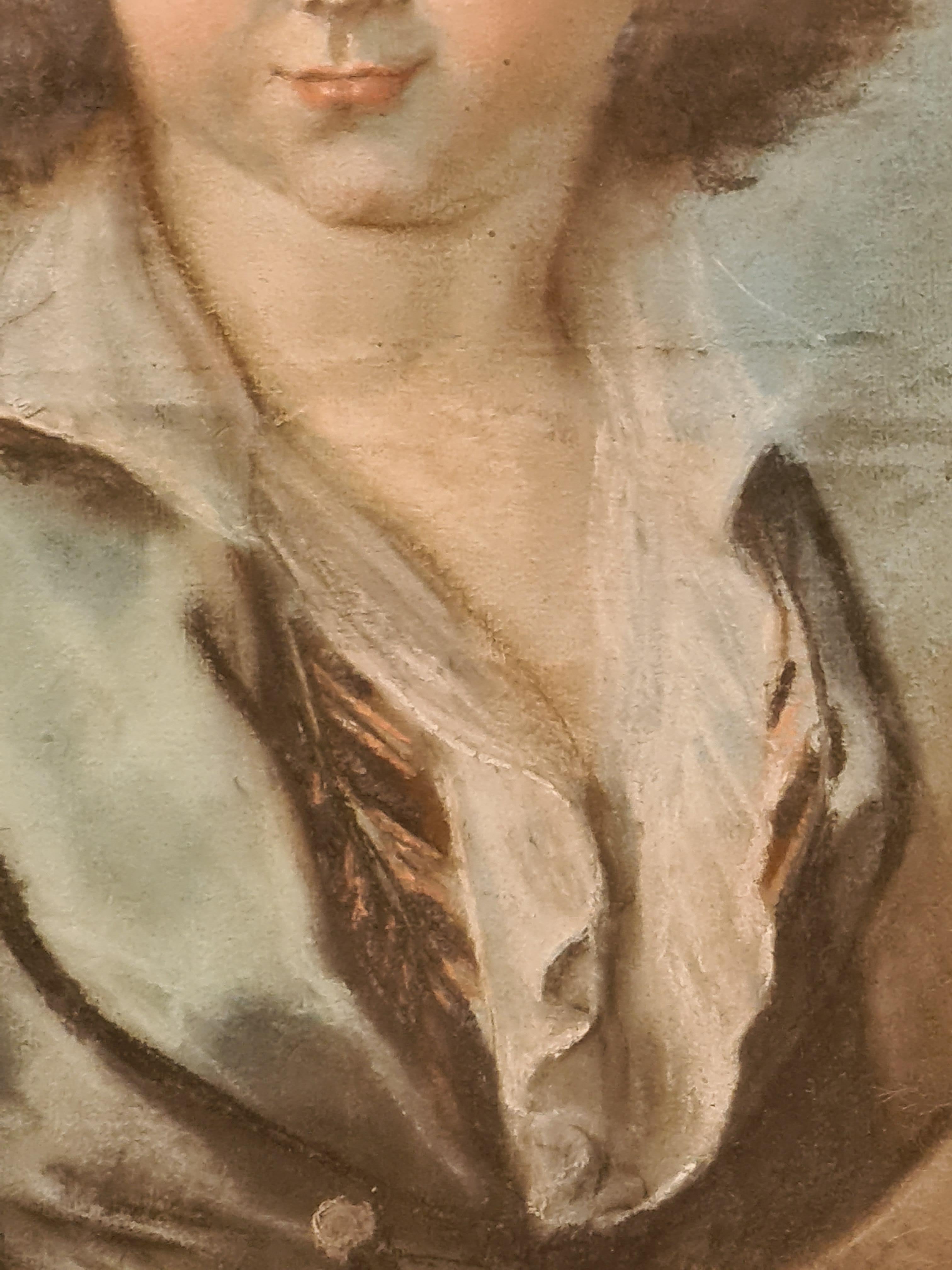 Pastellporträt aus dem 18. Jahrhundert (Braun), Figurative Art, von Unknown