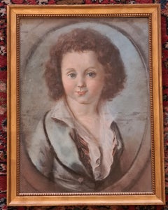 French 18th Century Pastel Portrait of a Young Lady in Period Costume.